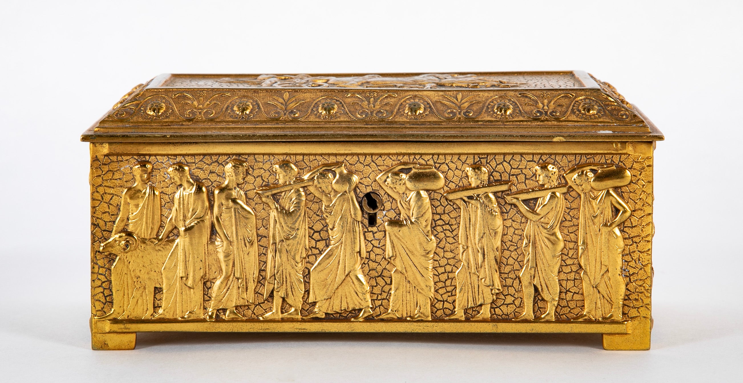 A 20th Century D'Ore Bronze Repousse Figured Box