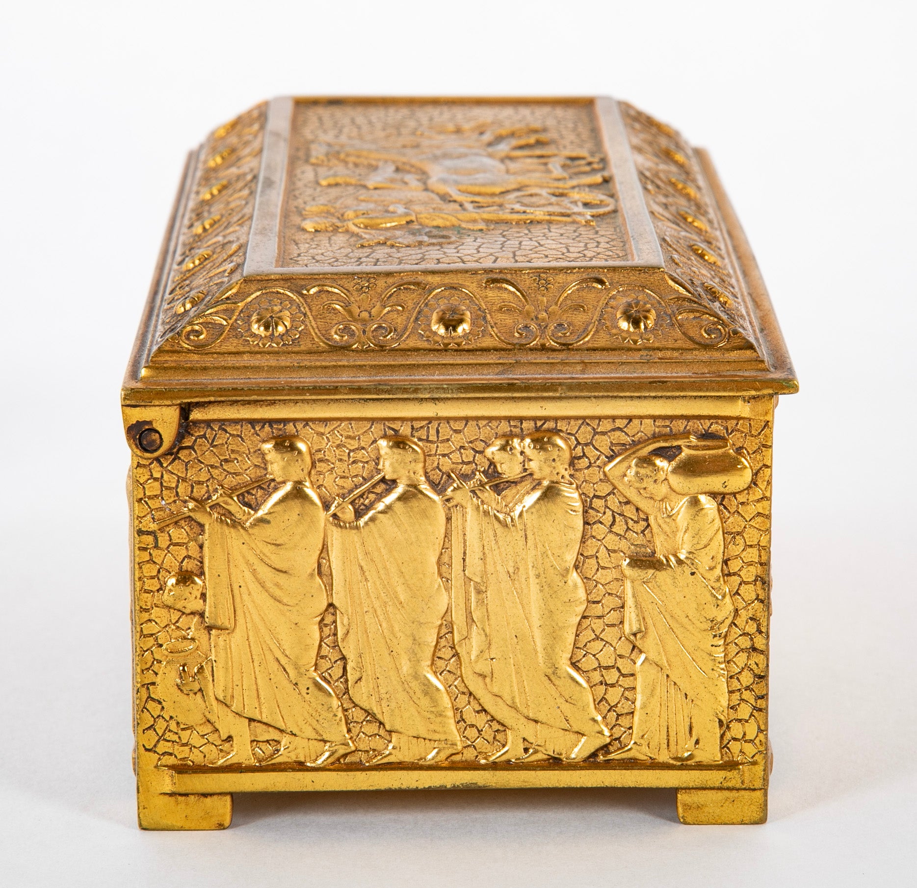 A 20th Century D'Ore Bronze Repousse Figured Box