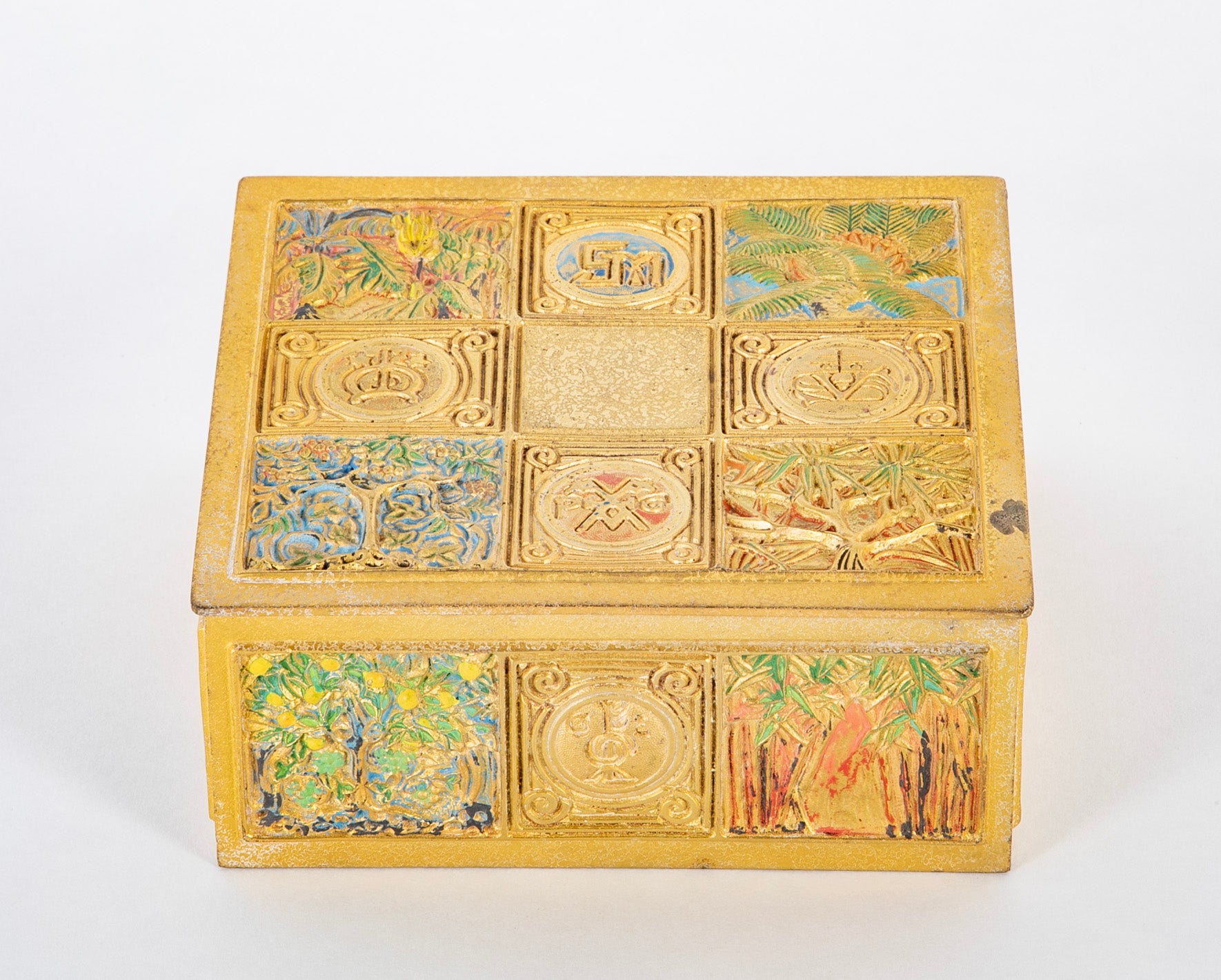 Tiffany Studios Cold Painted Bronze Humidor Cigar Box