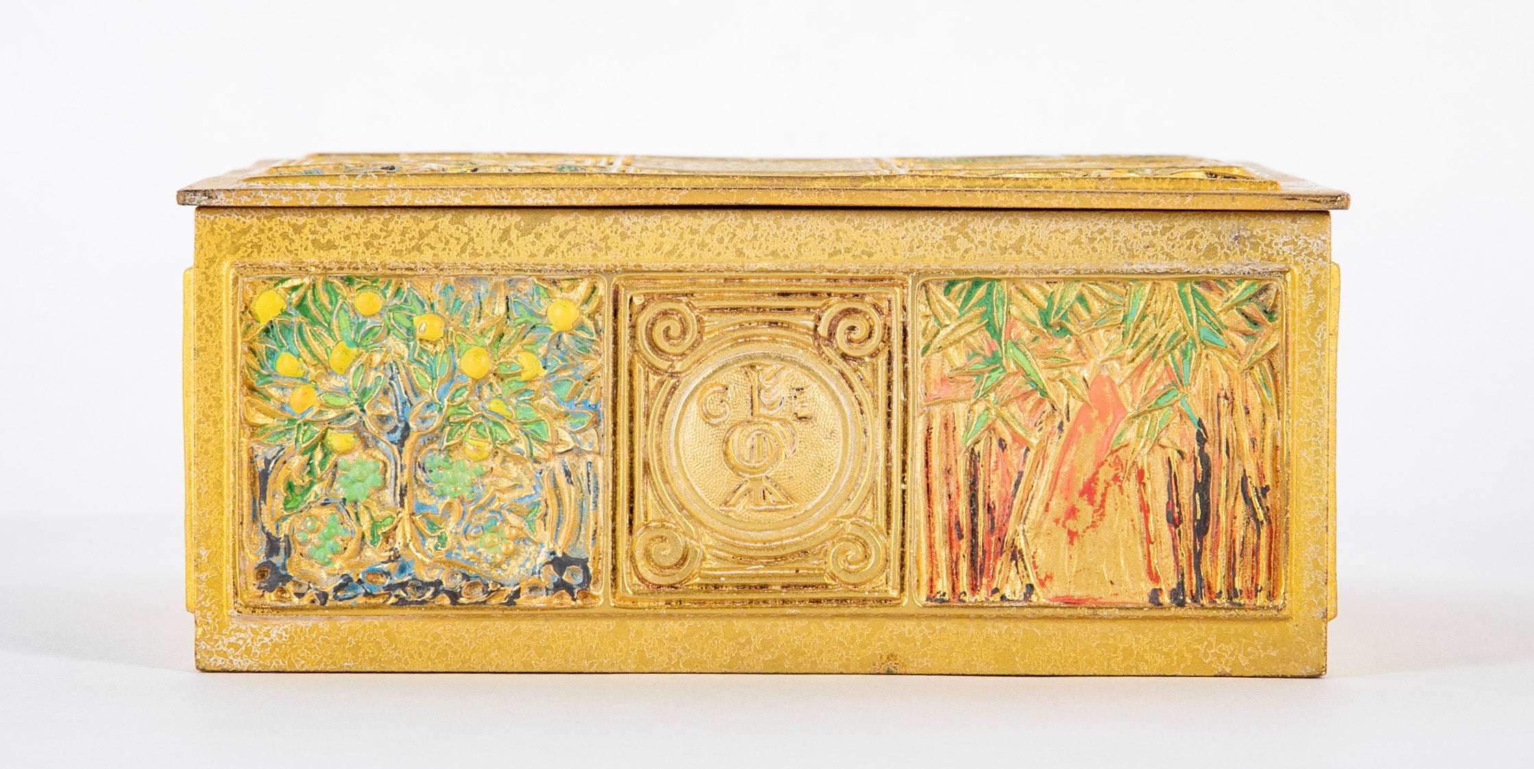 Tiffany Studios Cold Painted Bronze Humidor Cigar Box