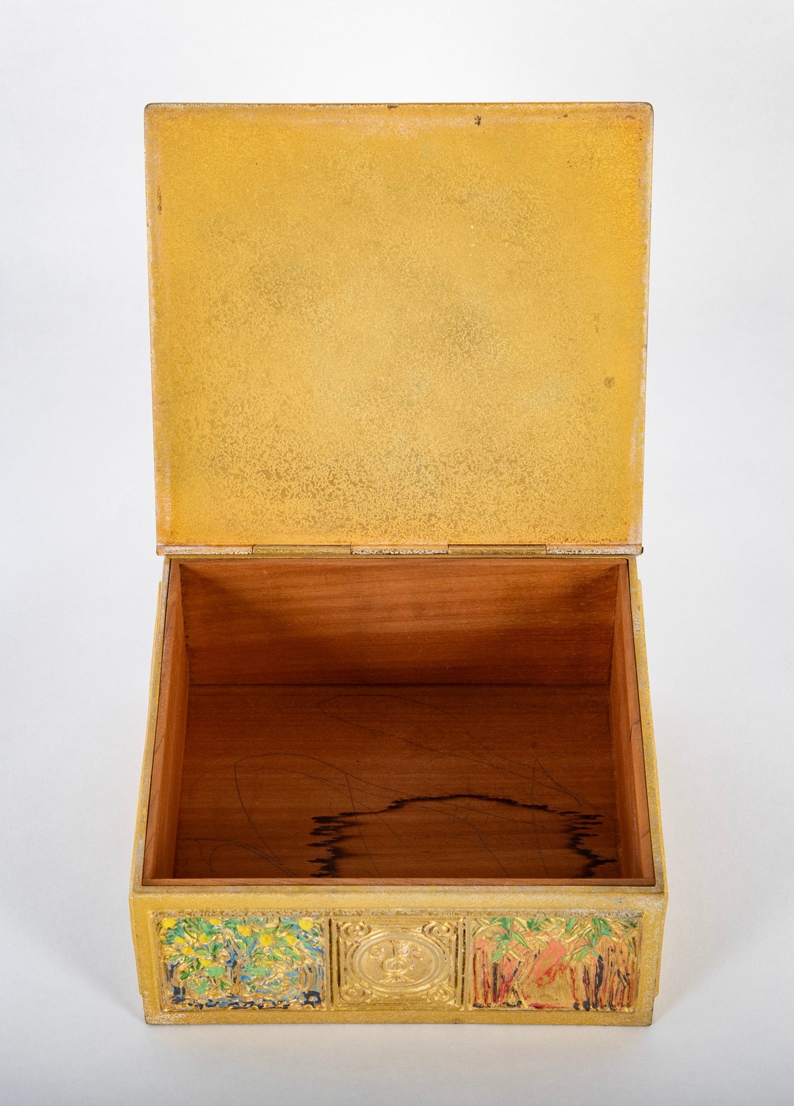 Tiffany Studios Cold Painted Bronze Humidor Cigar Box