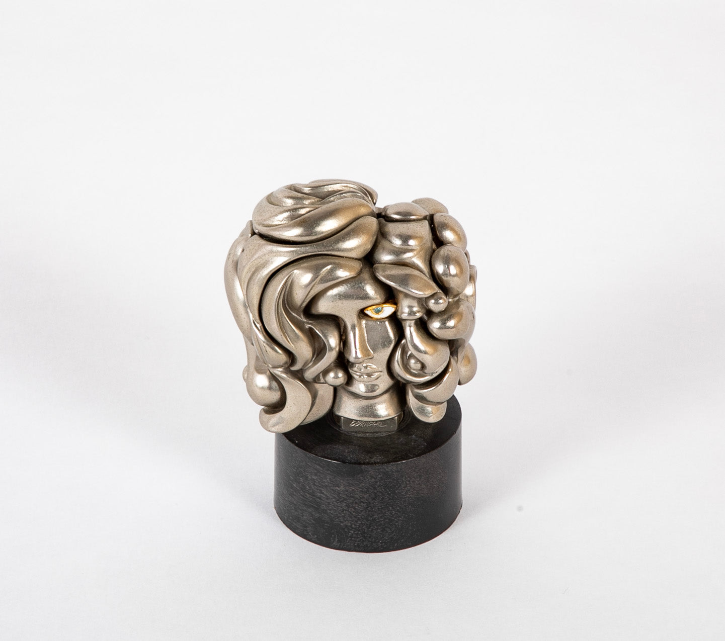 Nickel Plated "Portrait De Michelle" Sculpture by Miguel Berrocal