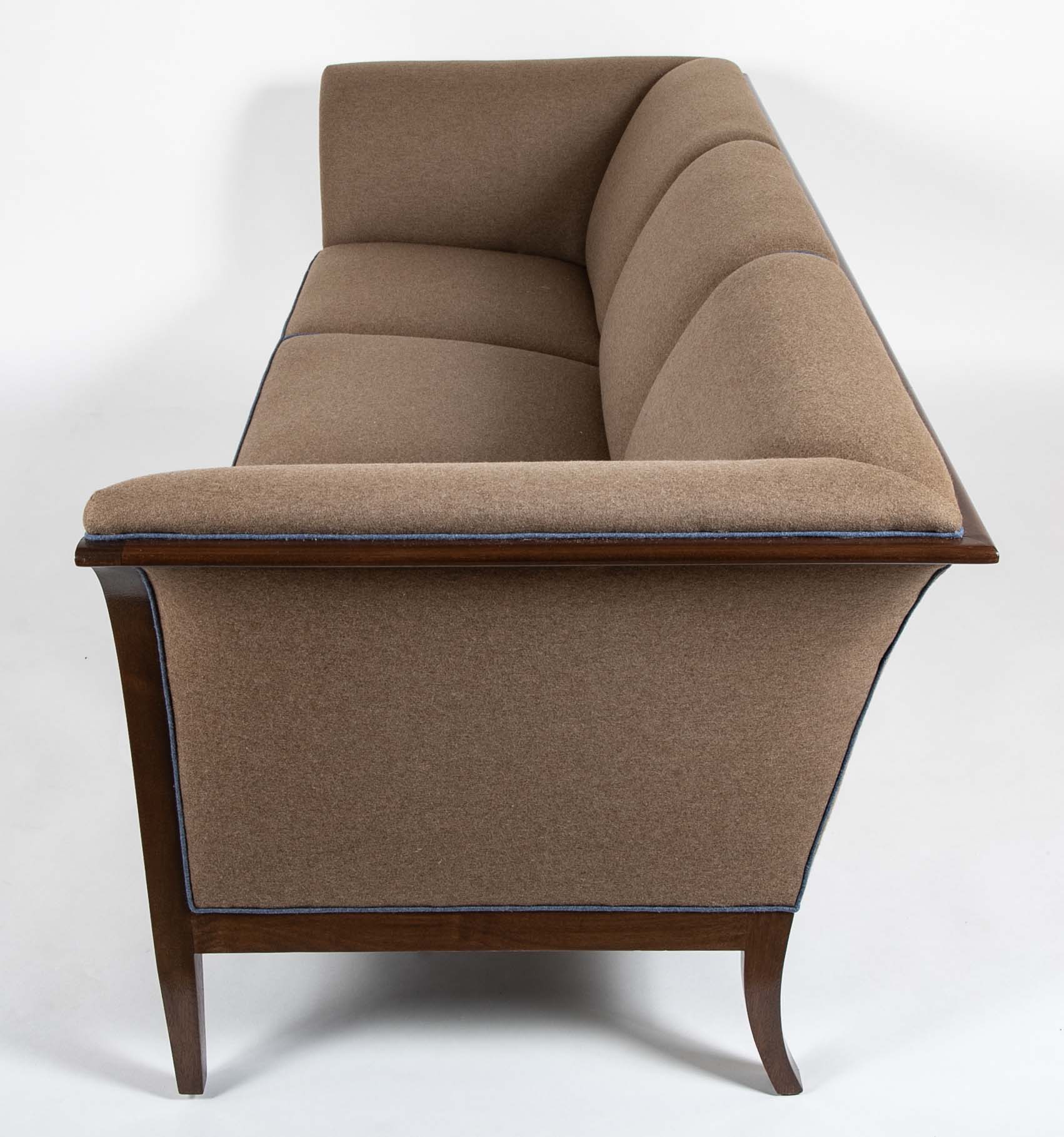 A Mid-Century Danish Three Seat Mahogany Sofa by Fritz Henningsen