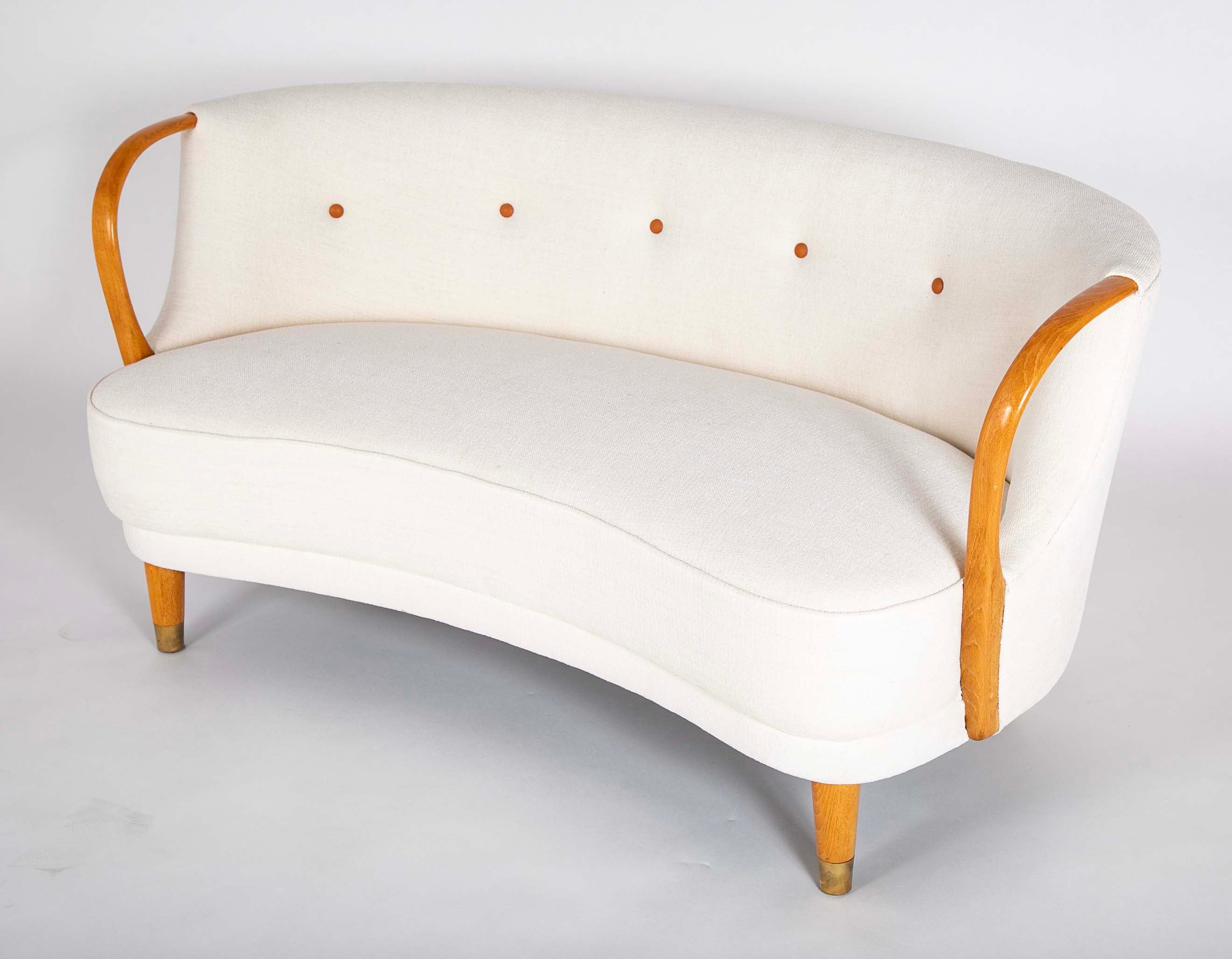 Handsome Danish Curved Sofa by Bramin, Denmark