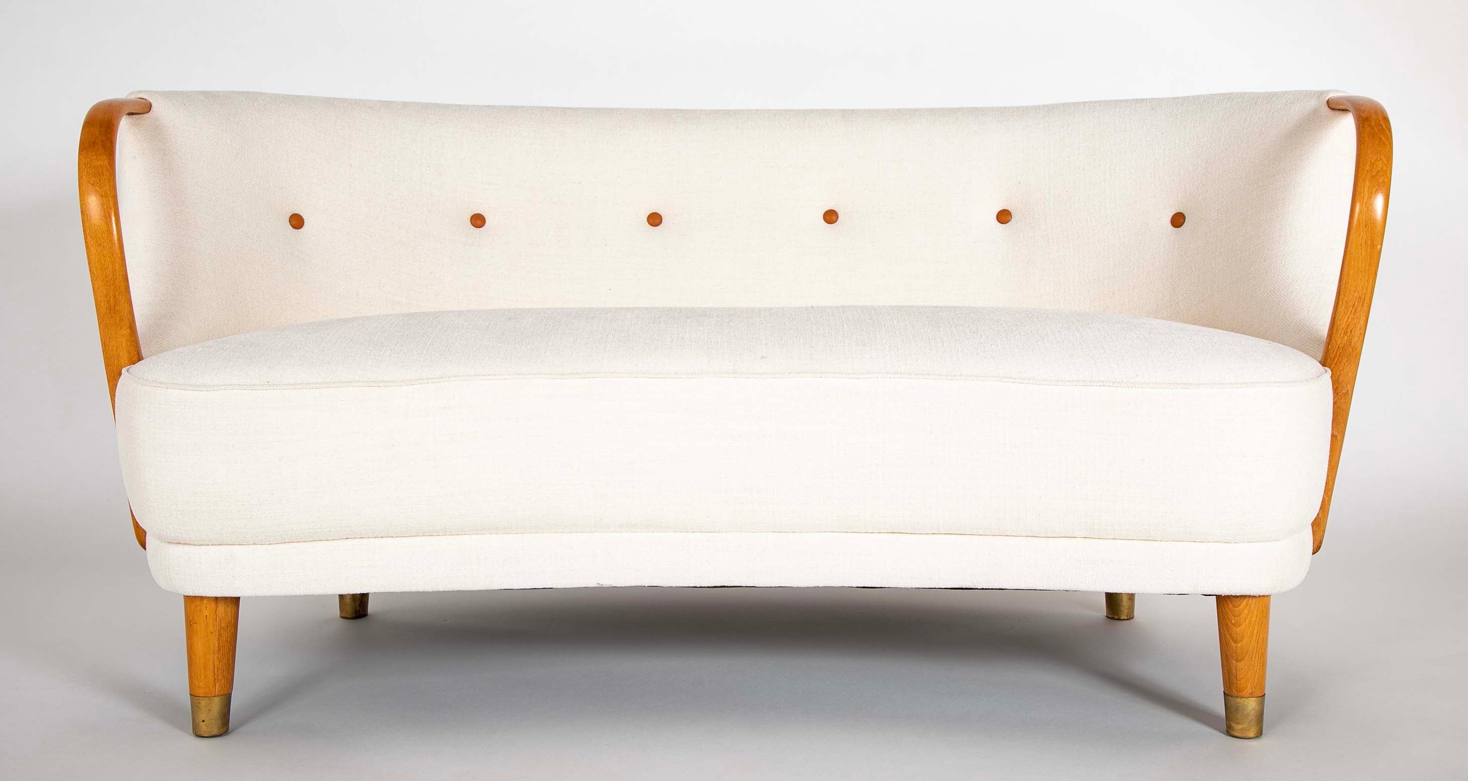 Handsome Danish Curved Sofa by Bramin, Denmark