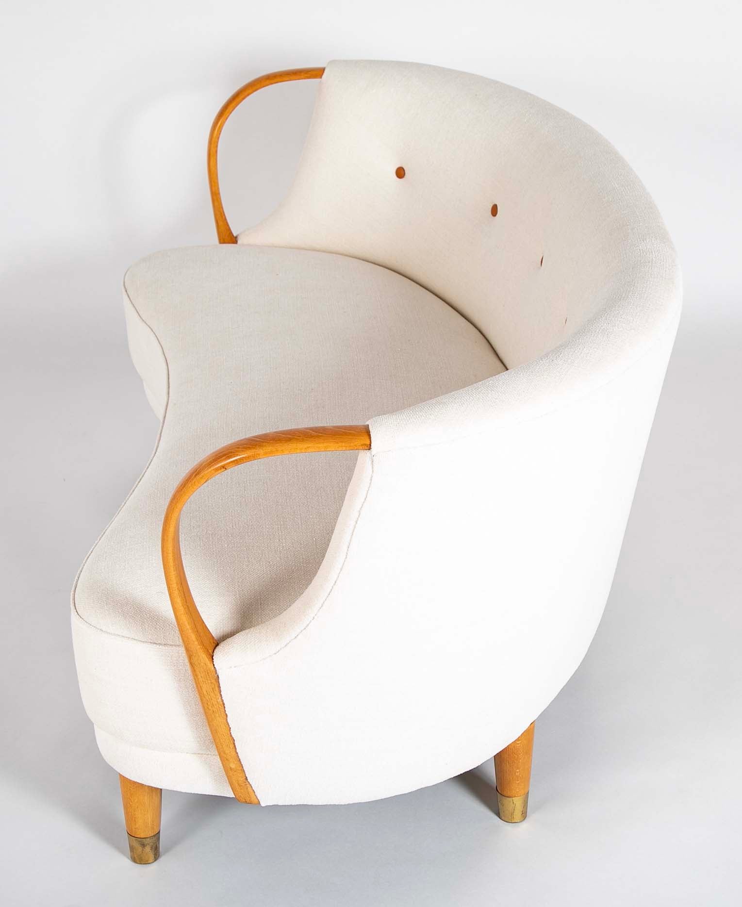 Handsome Danish Curved Sofa by Bramin, Denmark