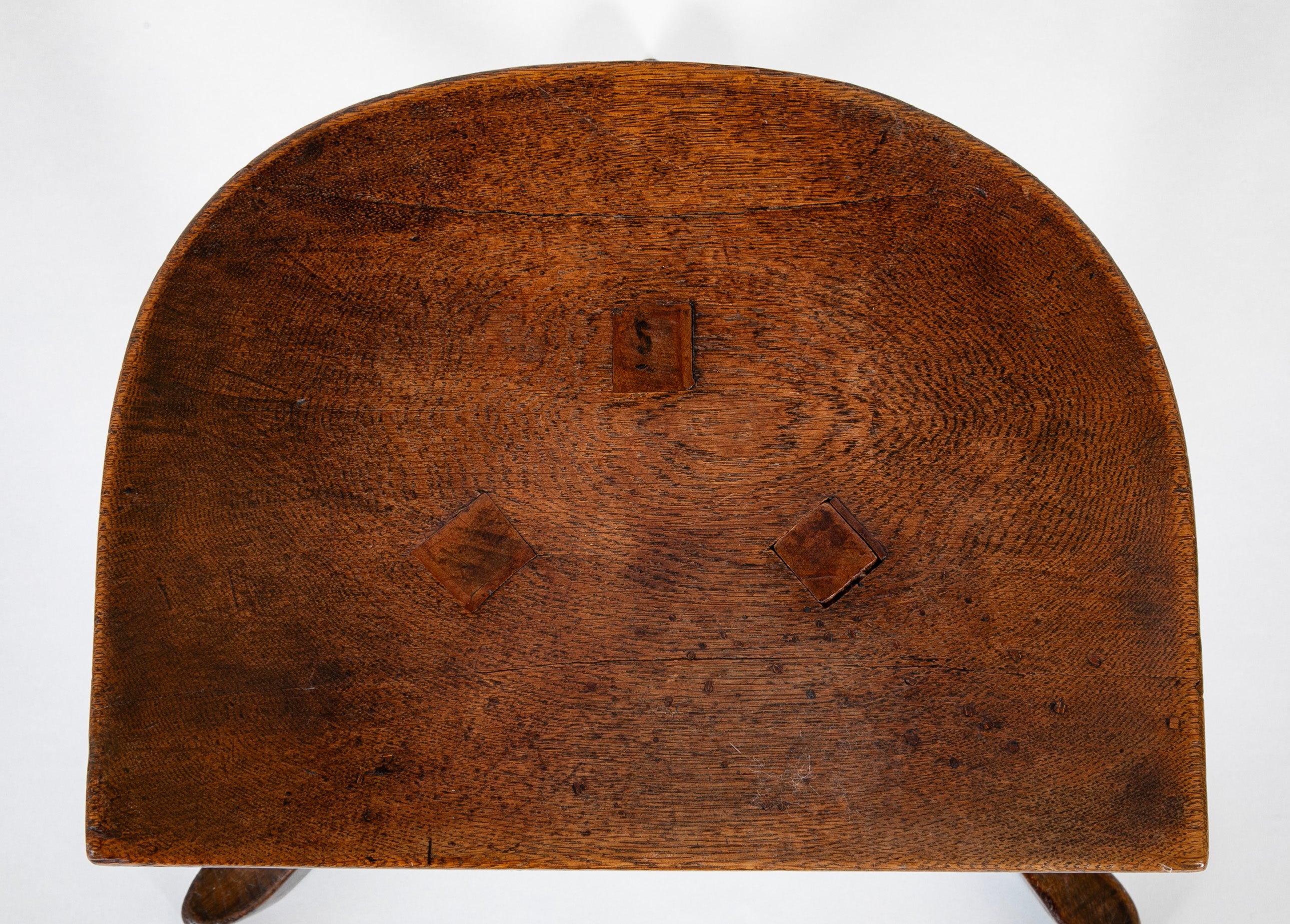 SOLD - 3/22/24. An Austrian 3 Legged Mahogany Stool Attributed to Adolf Loos