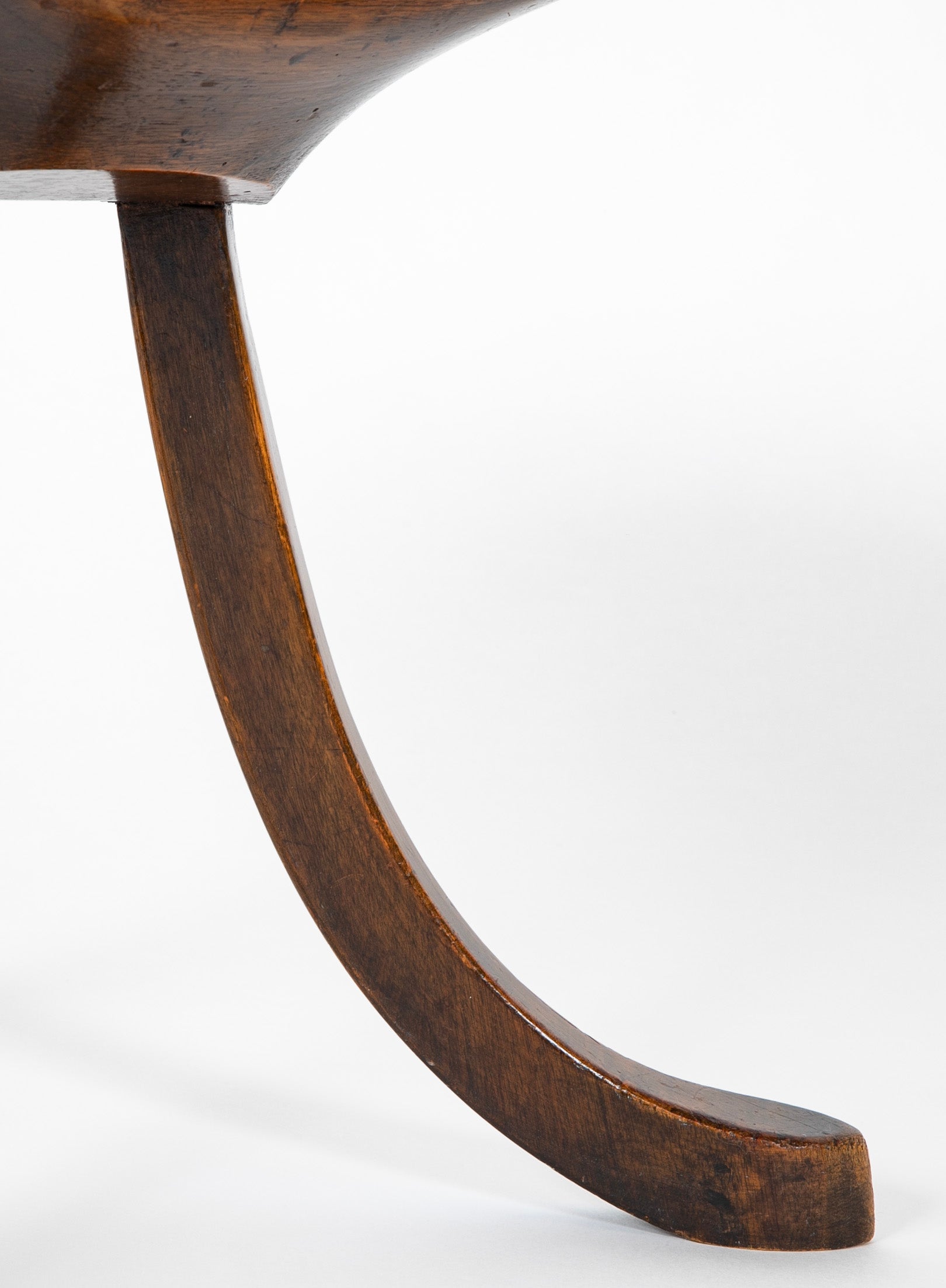 SOLD - 3/22/24. An Austrian 3 Legged Mahogany Stool Attributed to Adolf Loos