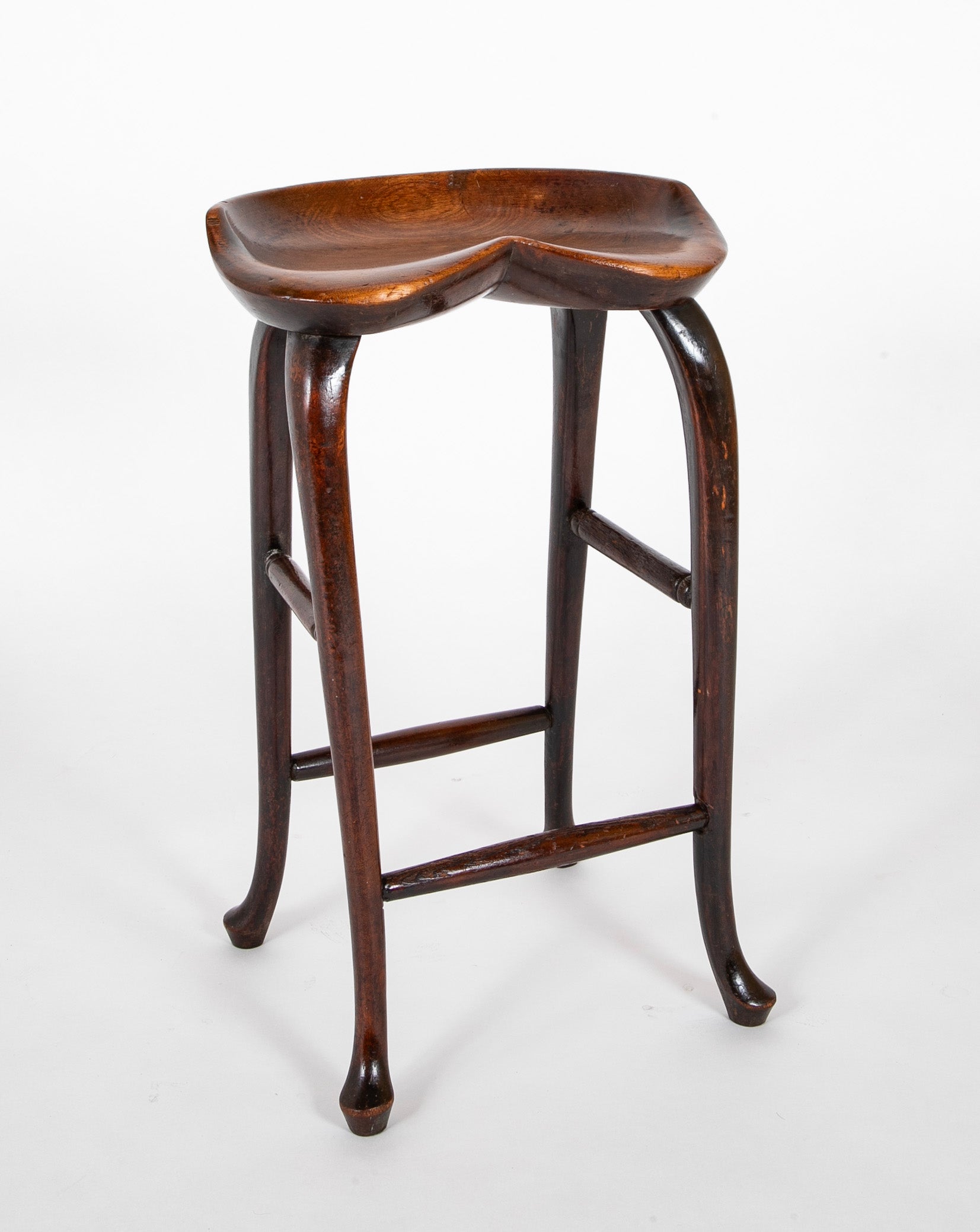 A 19th Century English Elm Stool with Formed Seat