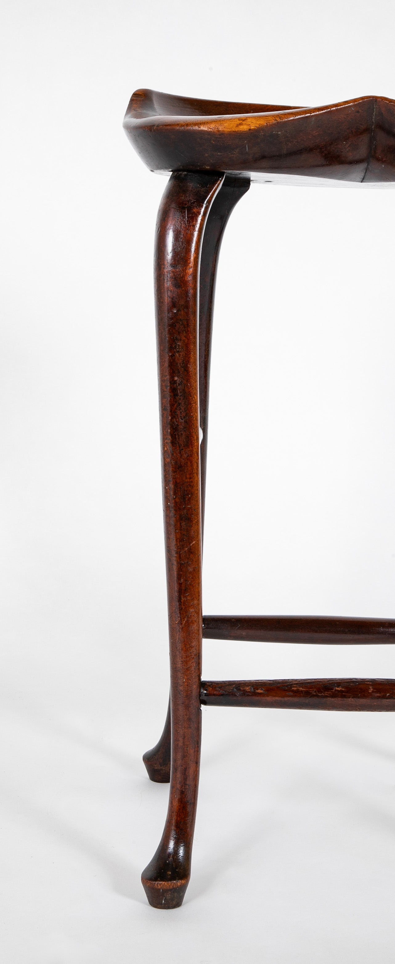 A 19th Century English Elm Stool with Formed Seat