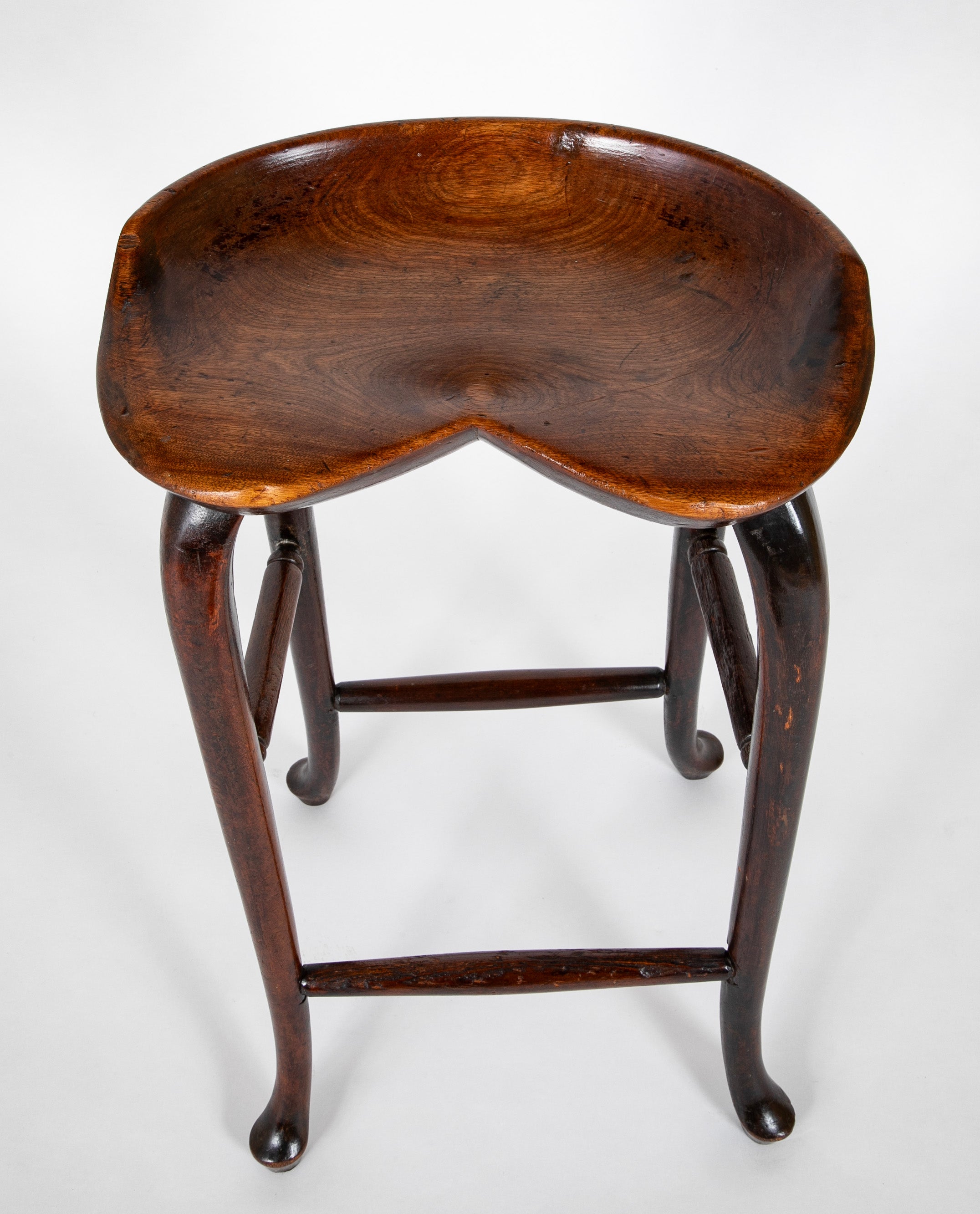 A 19th Century English Elm Stool with Formed Seat