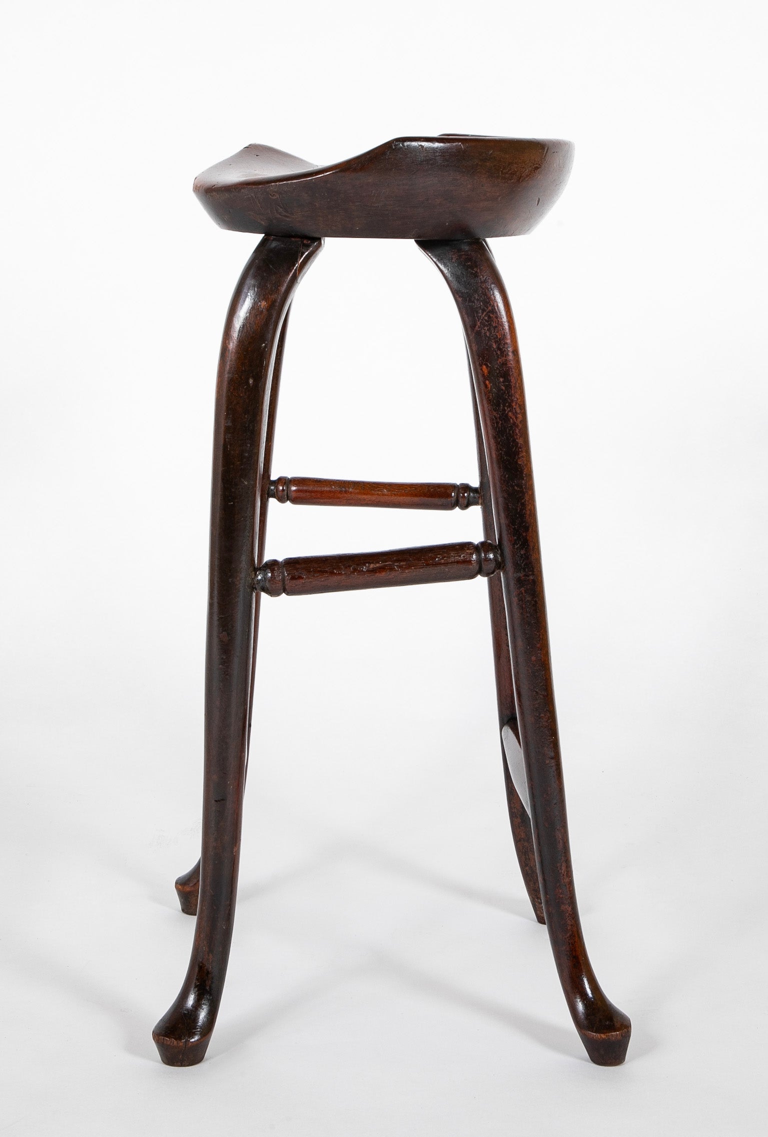 A 19th Century English Elm Stool with Formed Seat