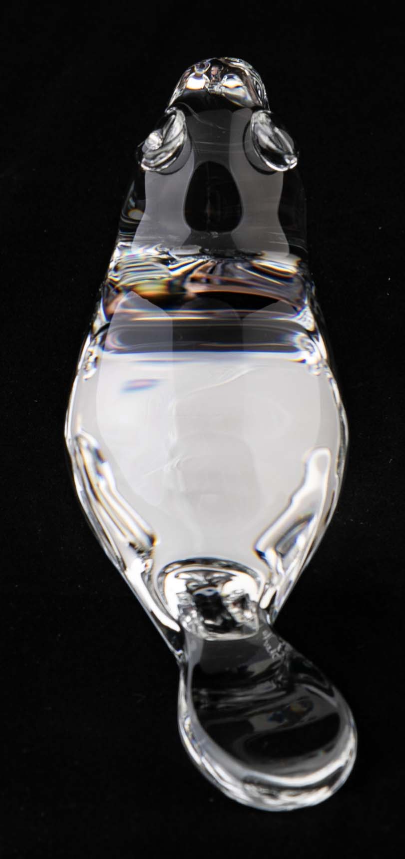 Pair of Steuben Crystal Beavers with Ruby Red Eyes