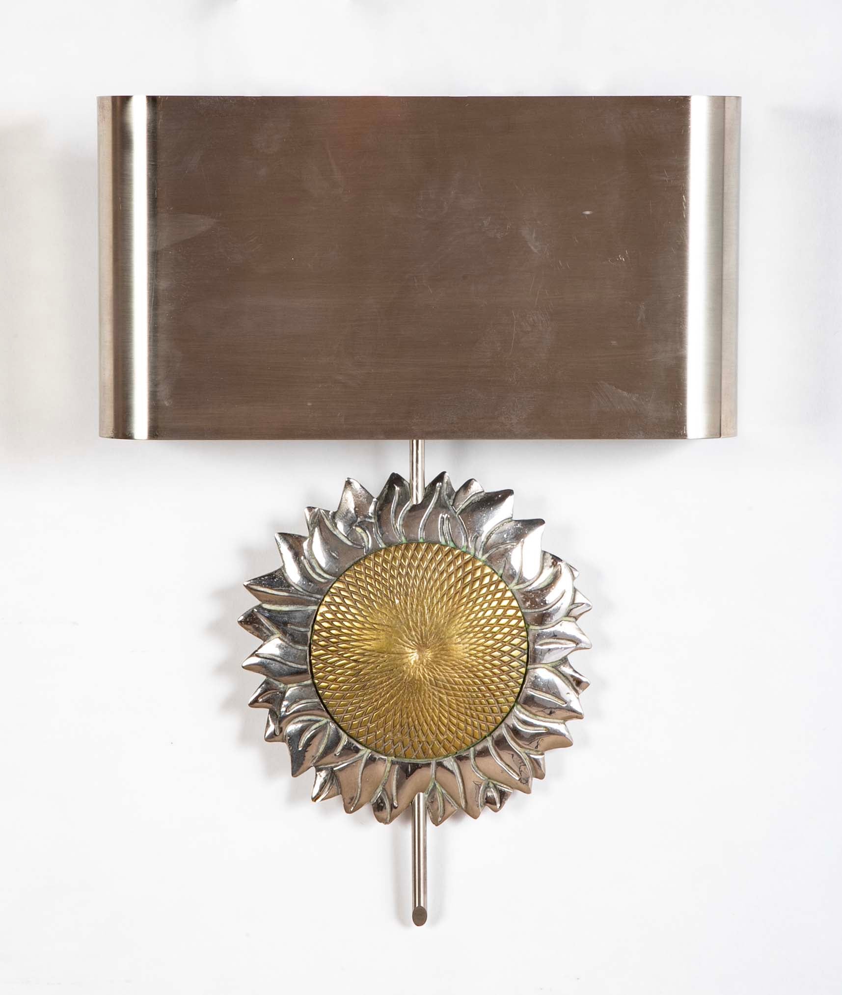 Pair of Mid-Century Maison Charles Sunflower Sconces