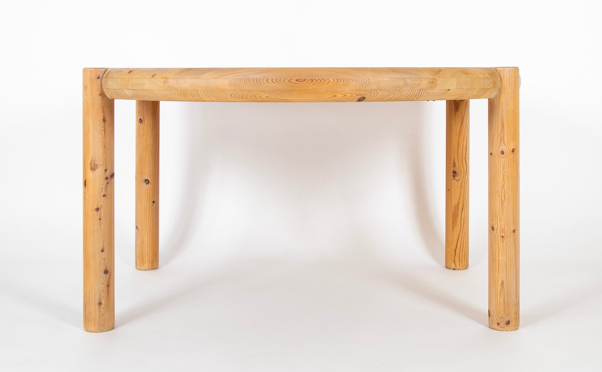 Round Danish Solid Pine Extension Dining Table by Rainer Daumiller