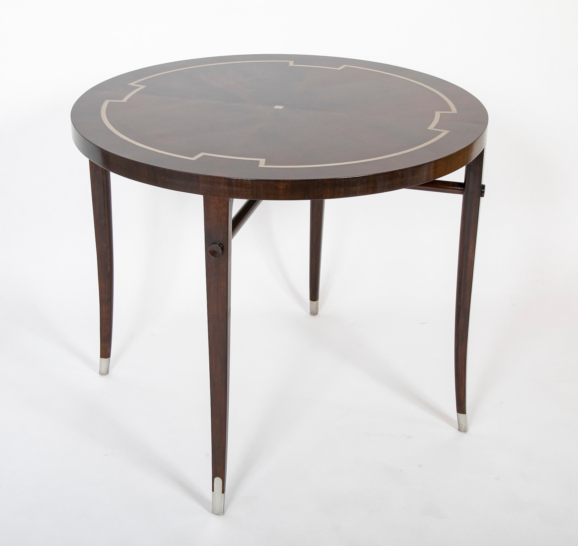 Tommi Parzinger Center Table with Saber Legs and Inlaid Top