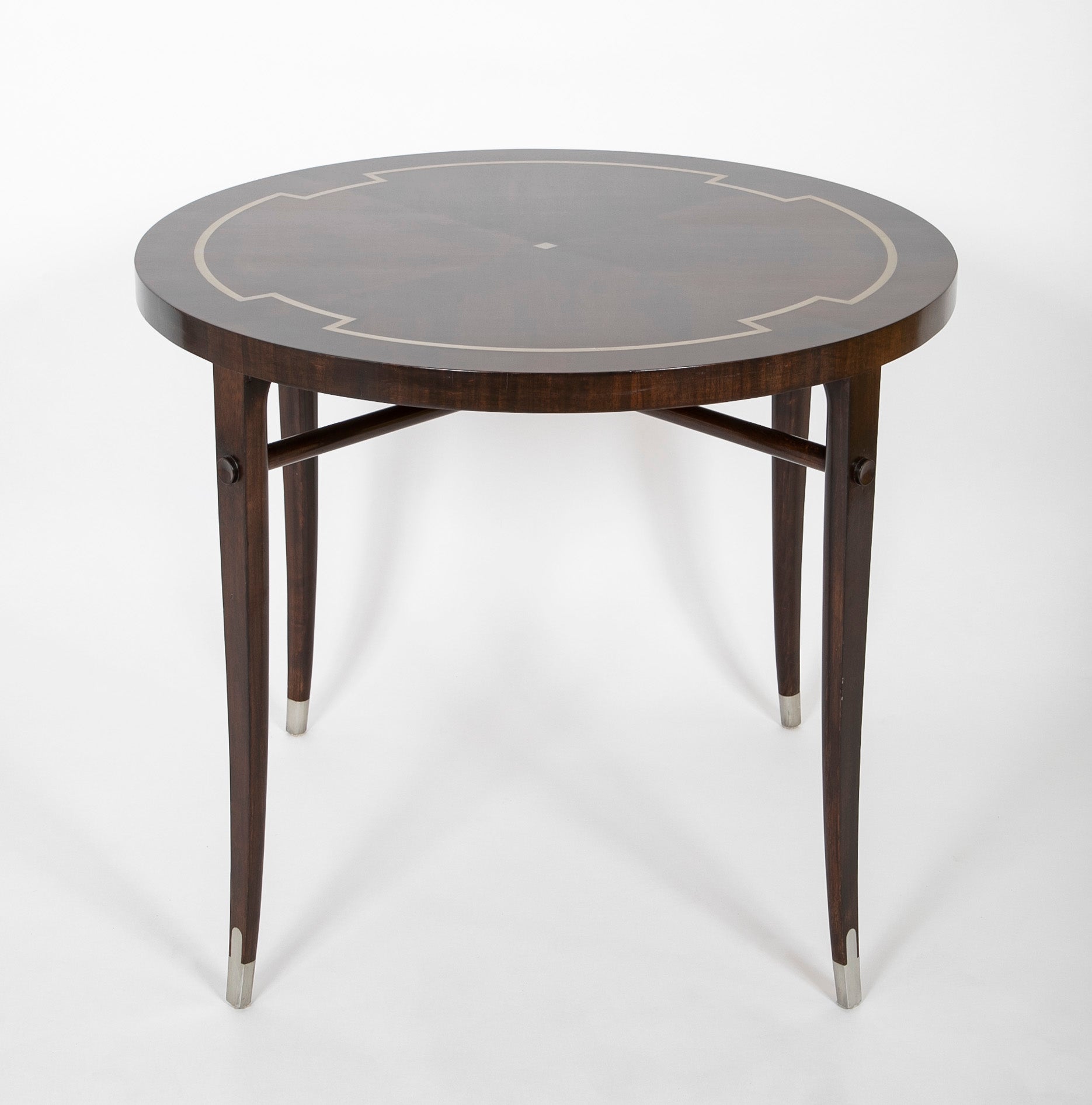 Tommi Parzinger Center Table with Saber Legs and Inlaid Top