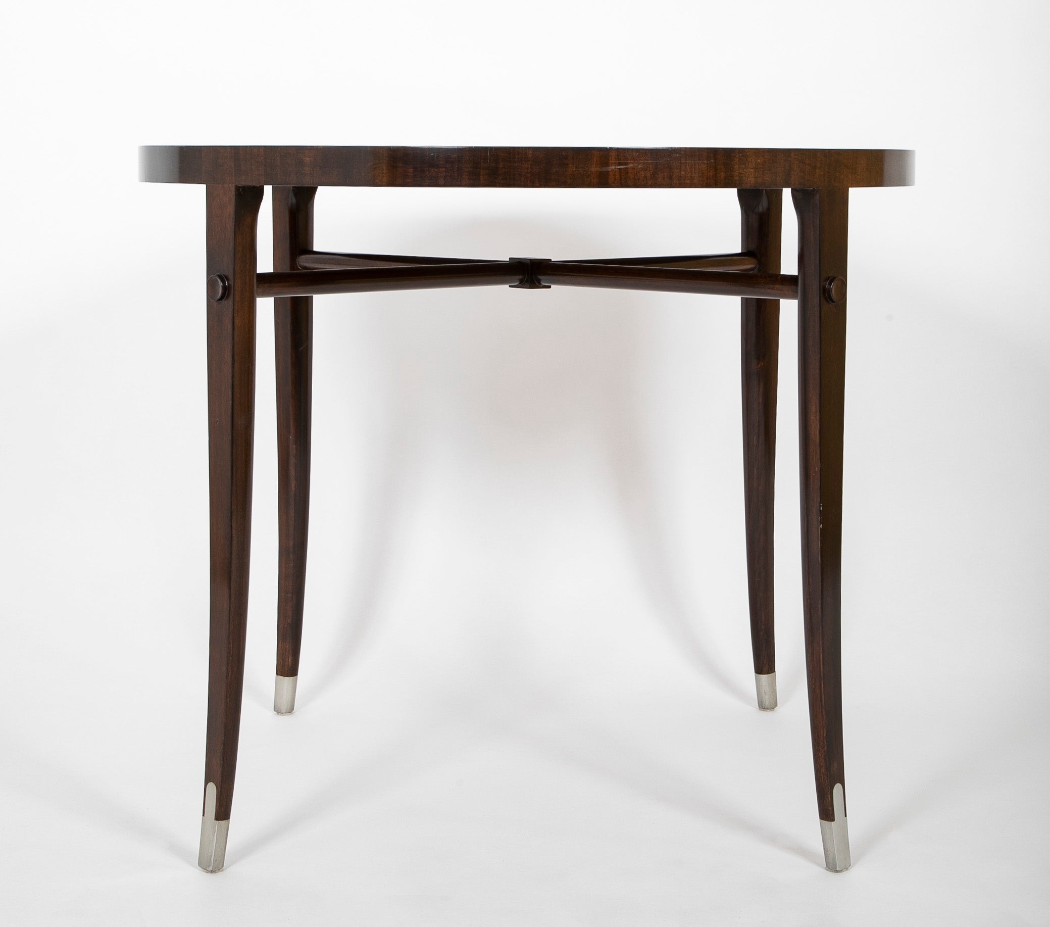 Tommi Parzinger Center Table with Saber Legs and Inlaid Top