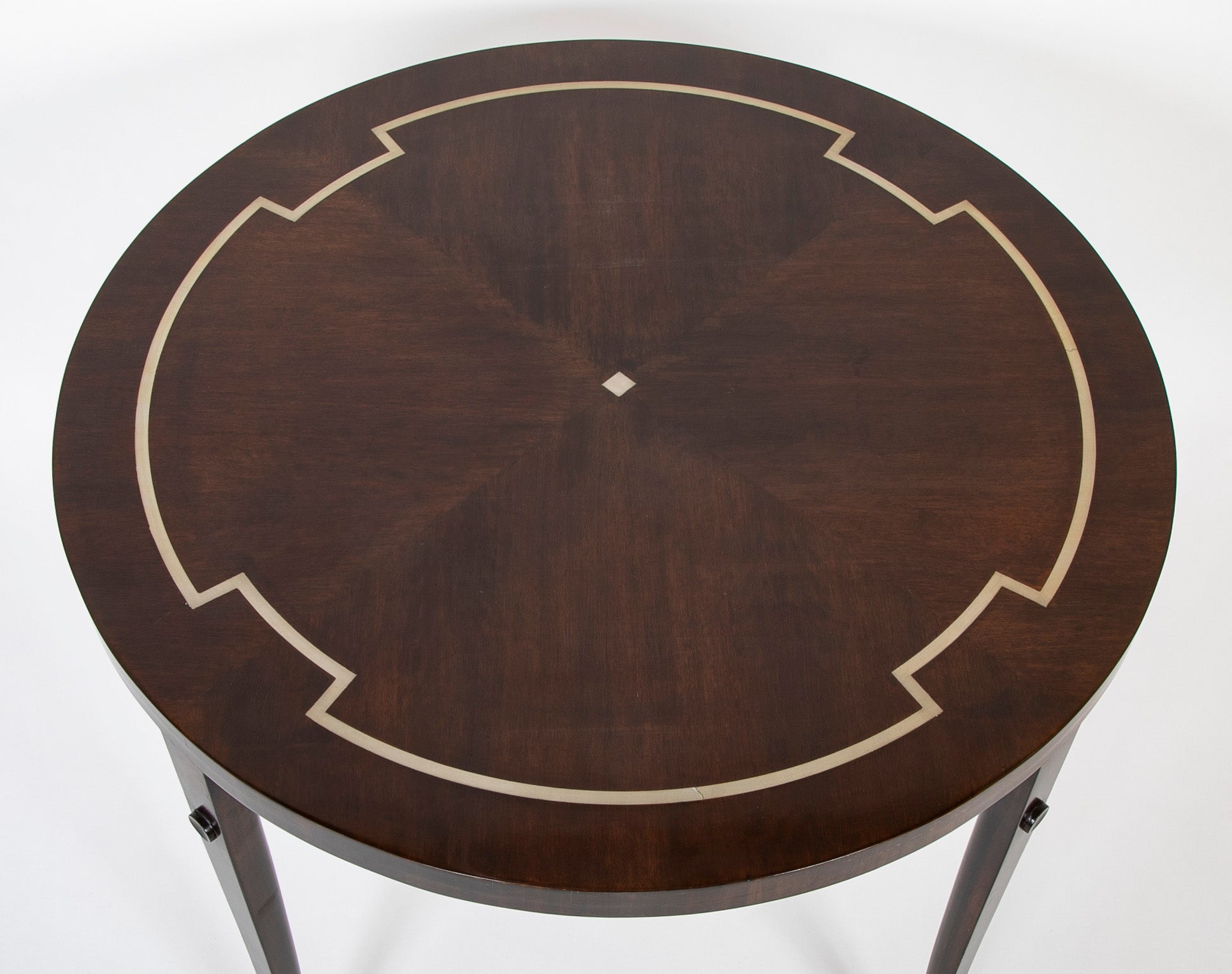 Tommi Parzinger Center Table with Saber Legs and Inlaid Top