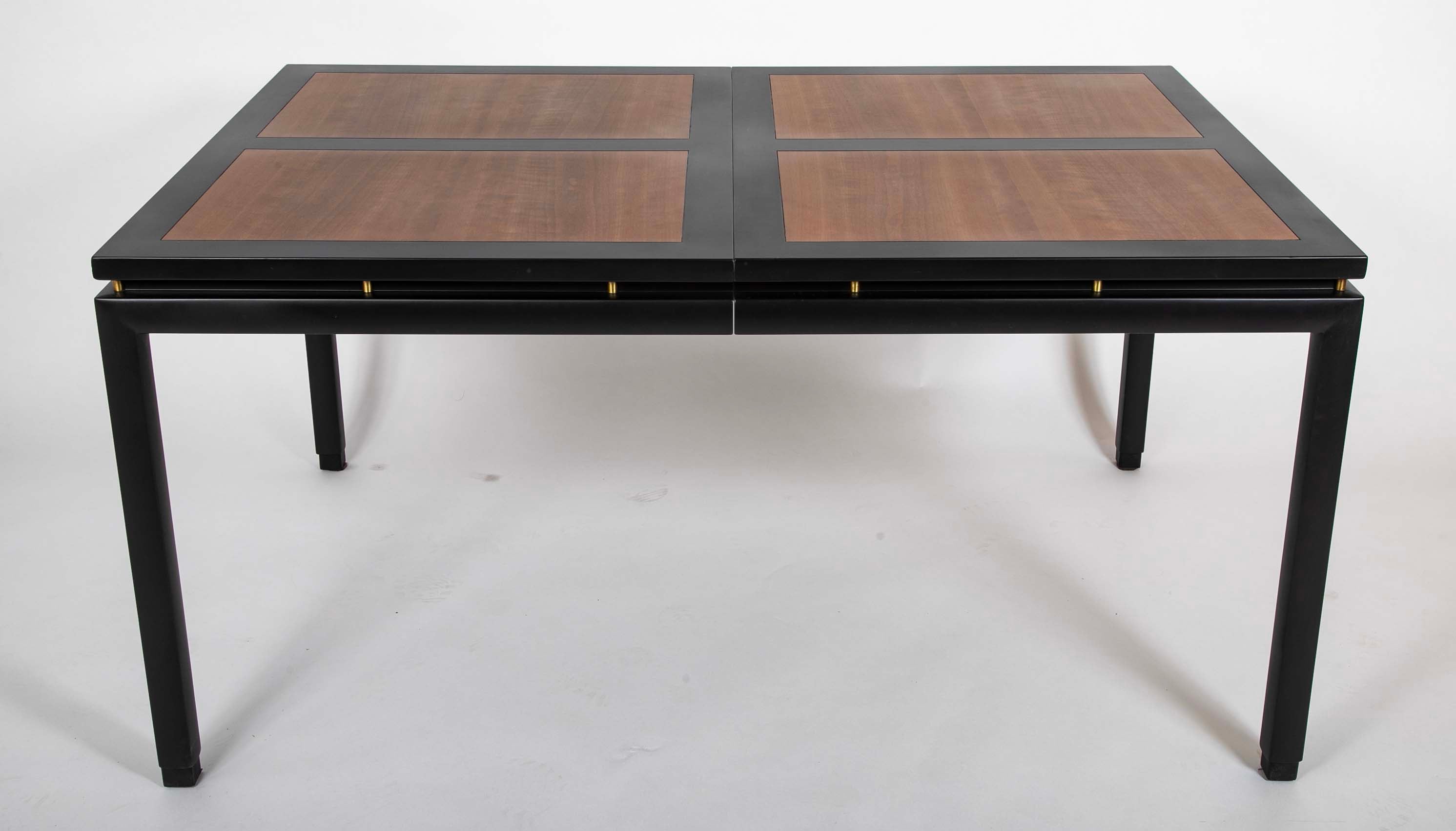 Michael Taylor Black Lacquer & Birch Dining Table for Baker