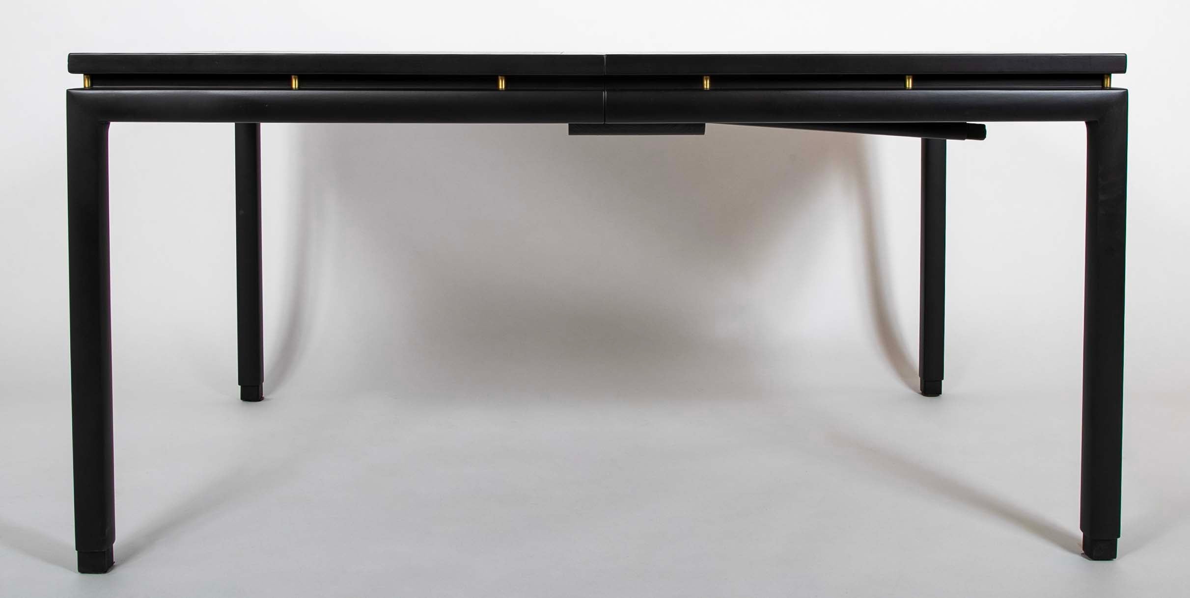Michael Taylor Black Lacquer & Birch Dining Table for Baker