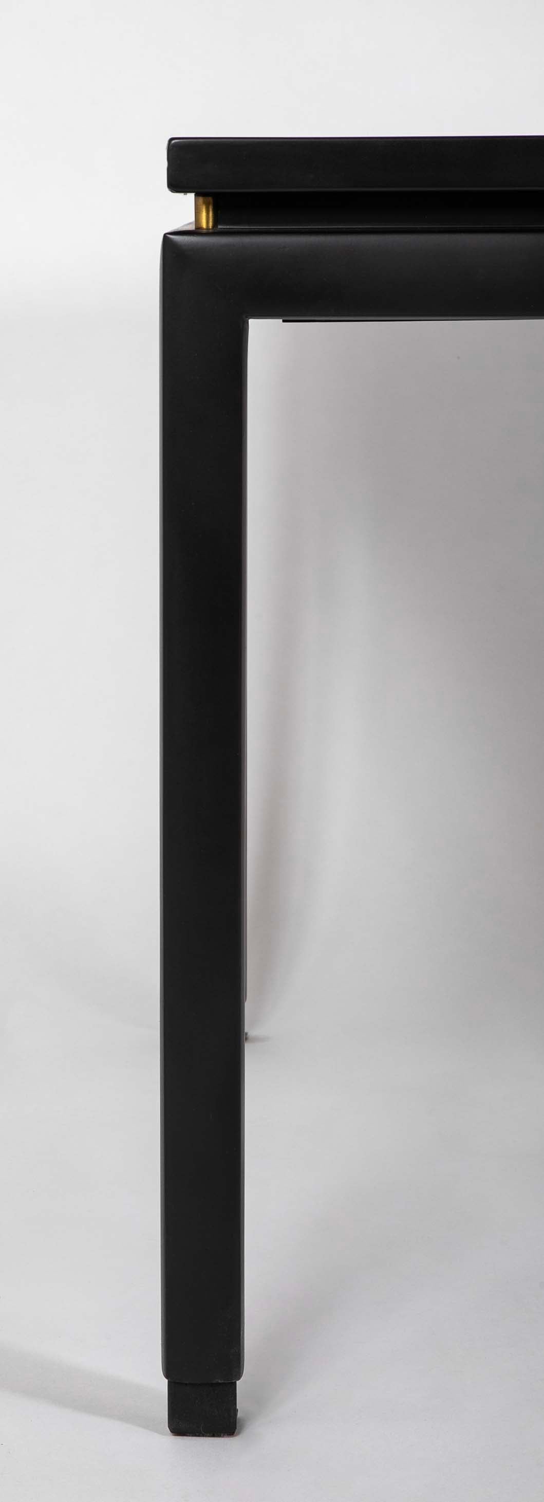Michael Taylor Black Lacquer & Birch Dining Table for Baker