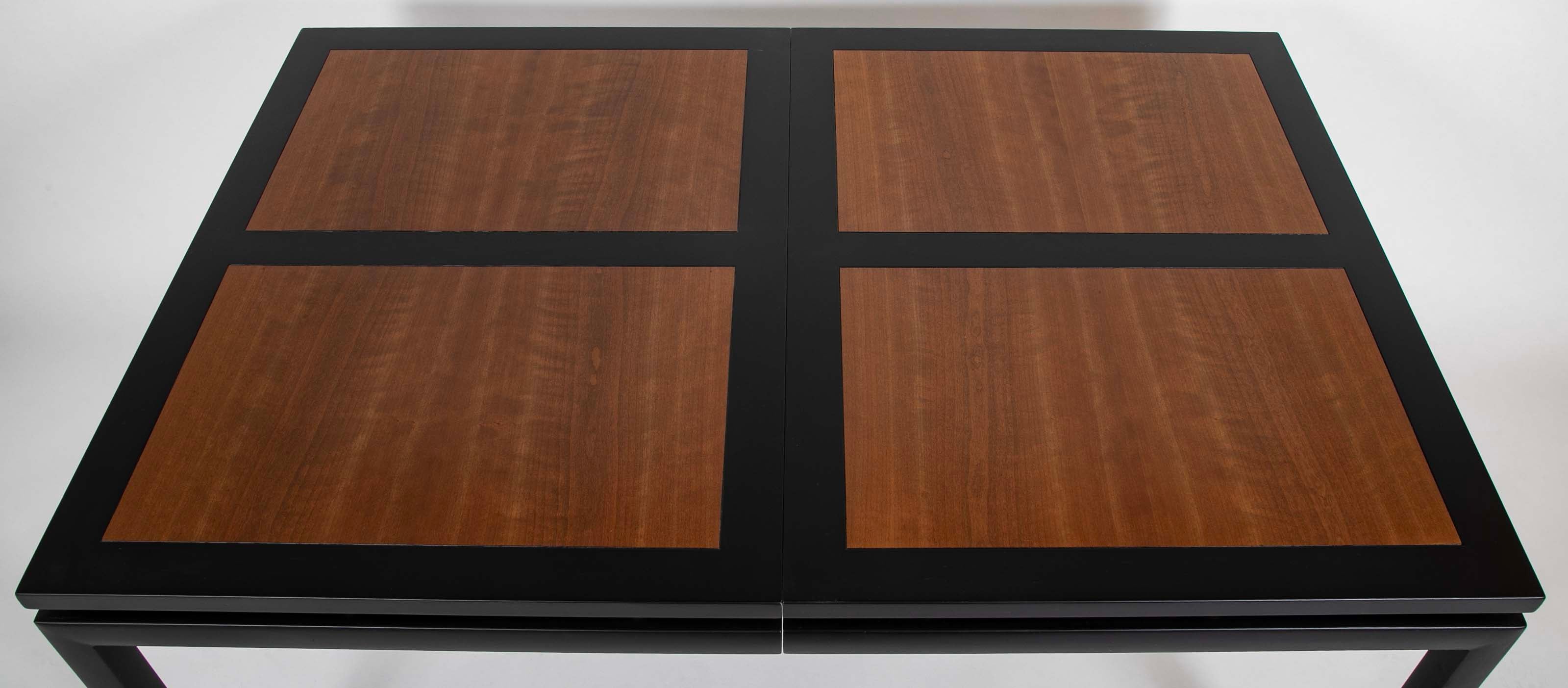 Michael Taylor Black Lacquer & Birch Dining Table for Baker
