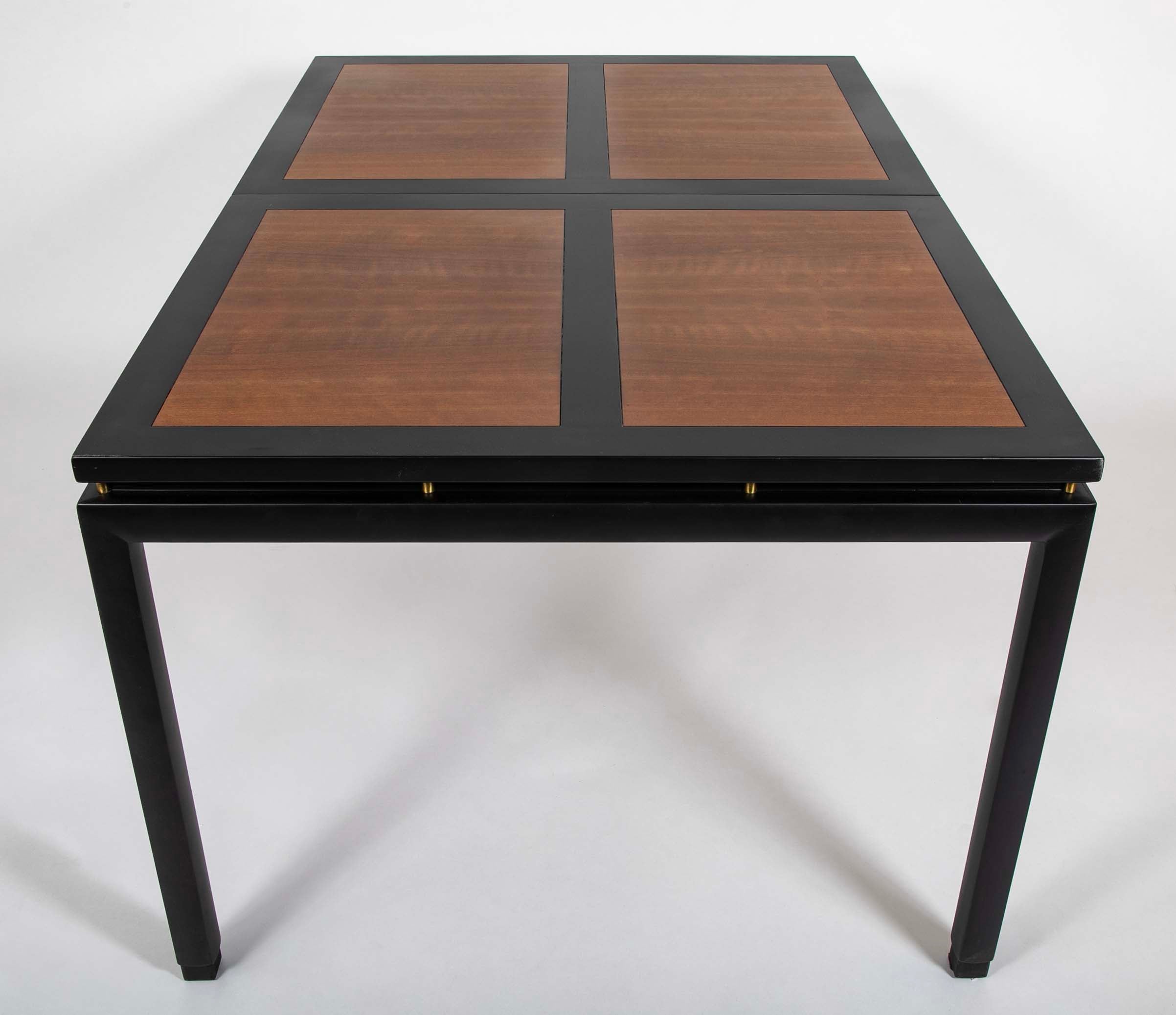 Michael Taylor Black Lacquer & Birch Dining Table for Baker