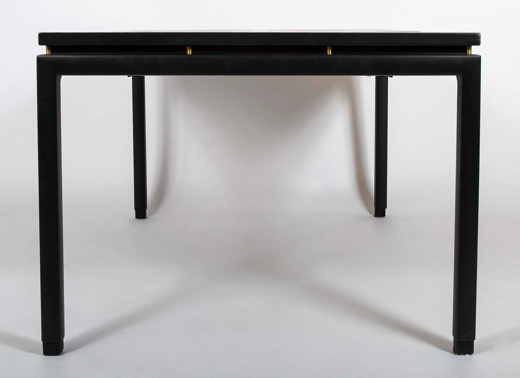 Michael Taylor Black Lacquer & Birch Dining Table for Baker