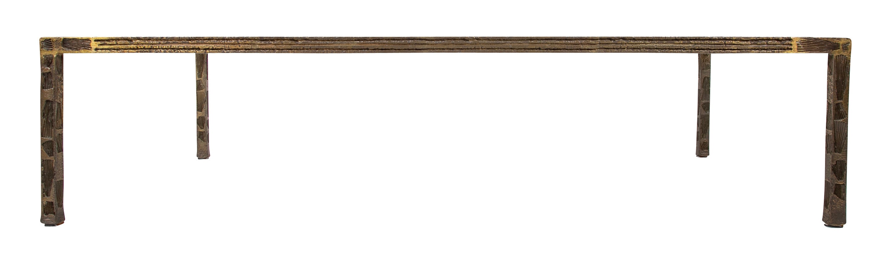 "Single Example" Louis Cane (b.1943) Bronze Low Table