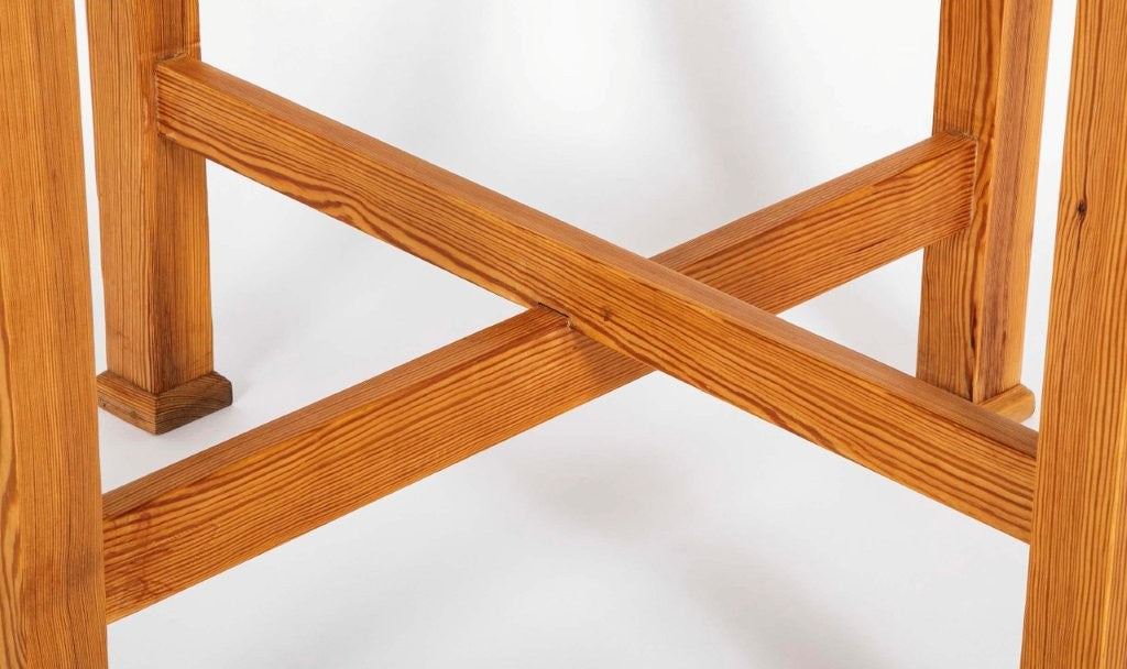 A Square Pine Cafe Table by N.P. Olsen