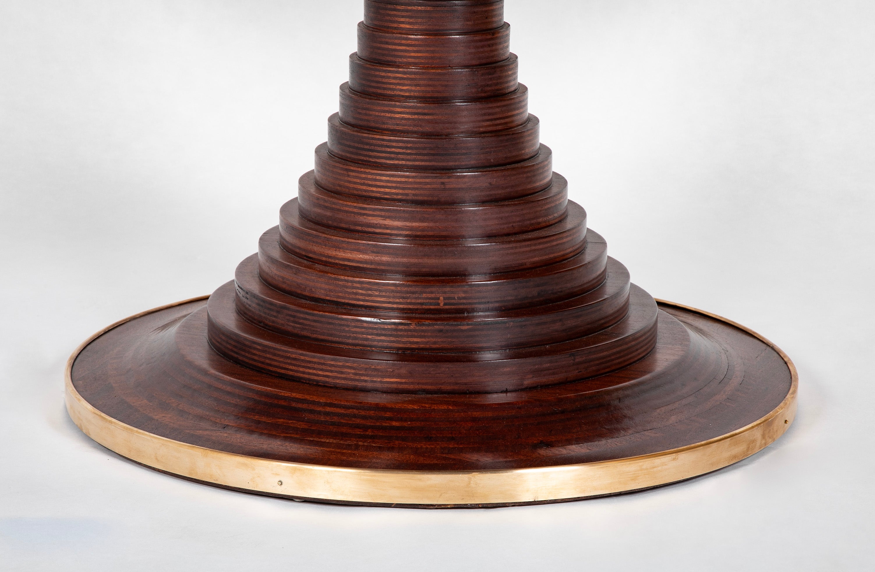 Round Center Table with Ringed Center Column by Carlo di Carli