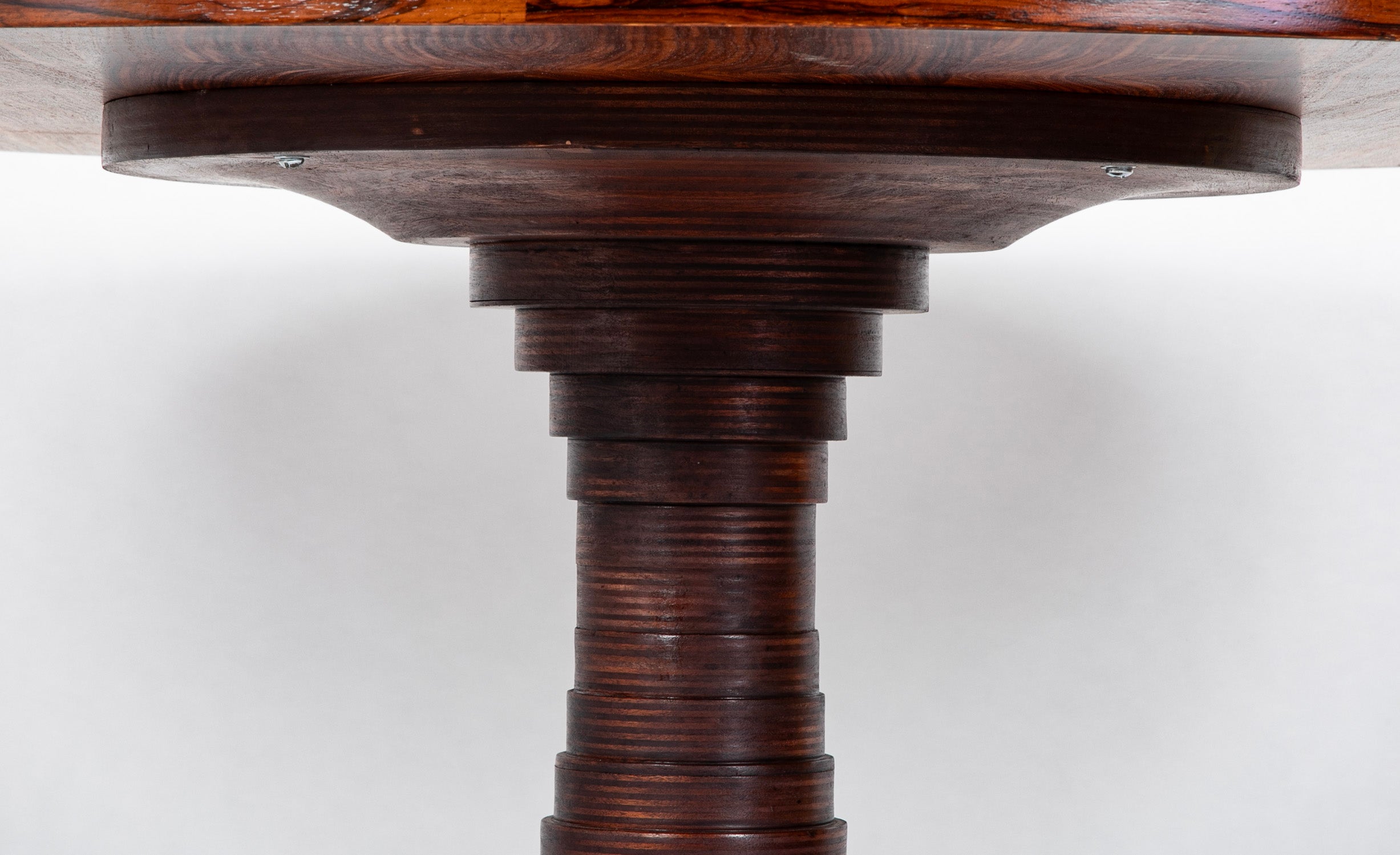 Round Center Table with Ringed Center Column by Carlo di Carli