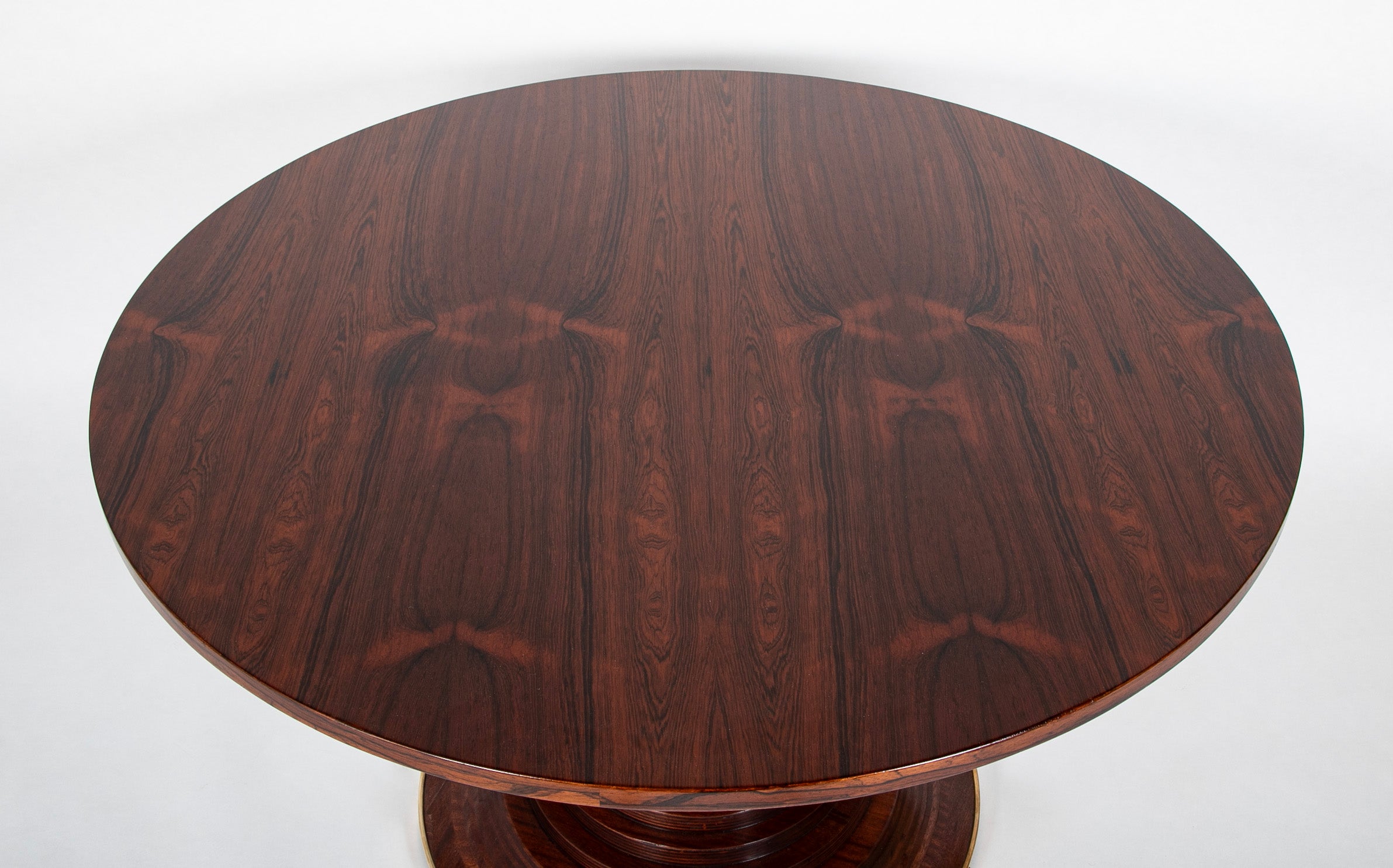 Round Center Table with Ringed Center Column by Carlo di Carli