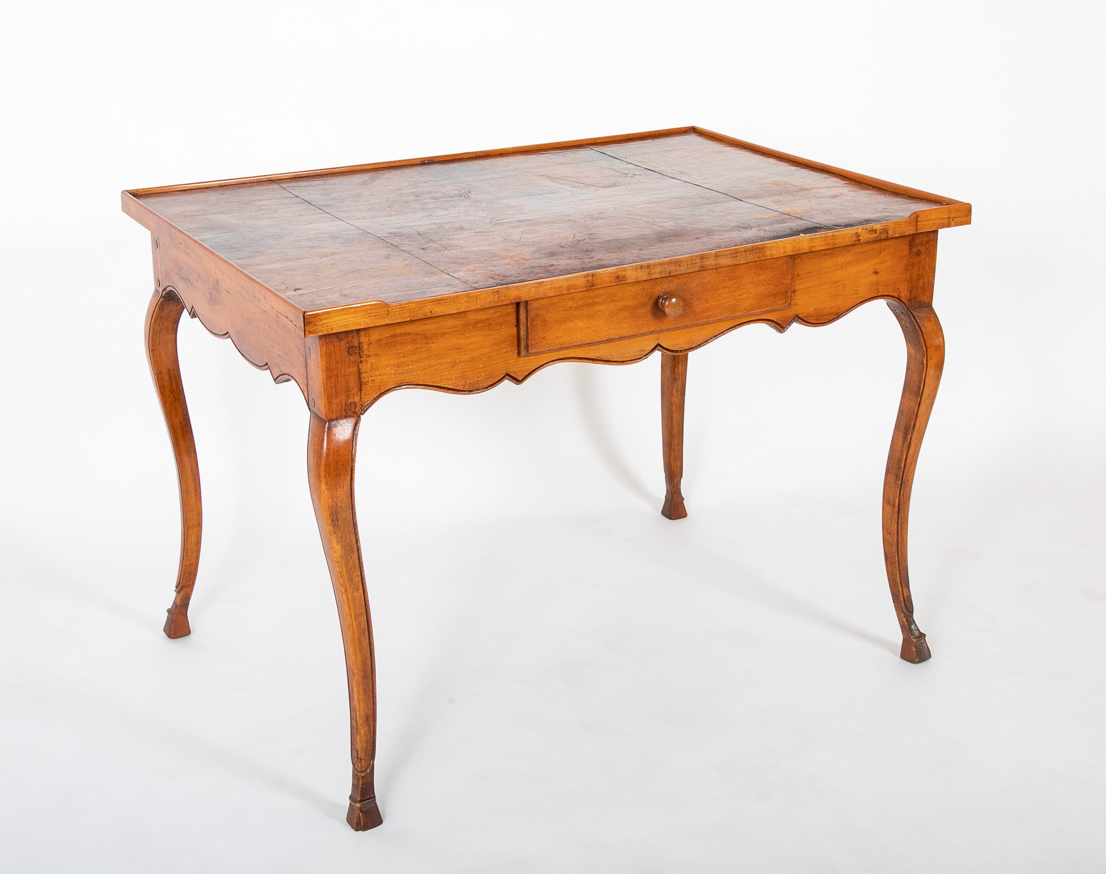 19th Century French Provincial Fruitwood Bureau Plat