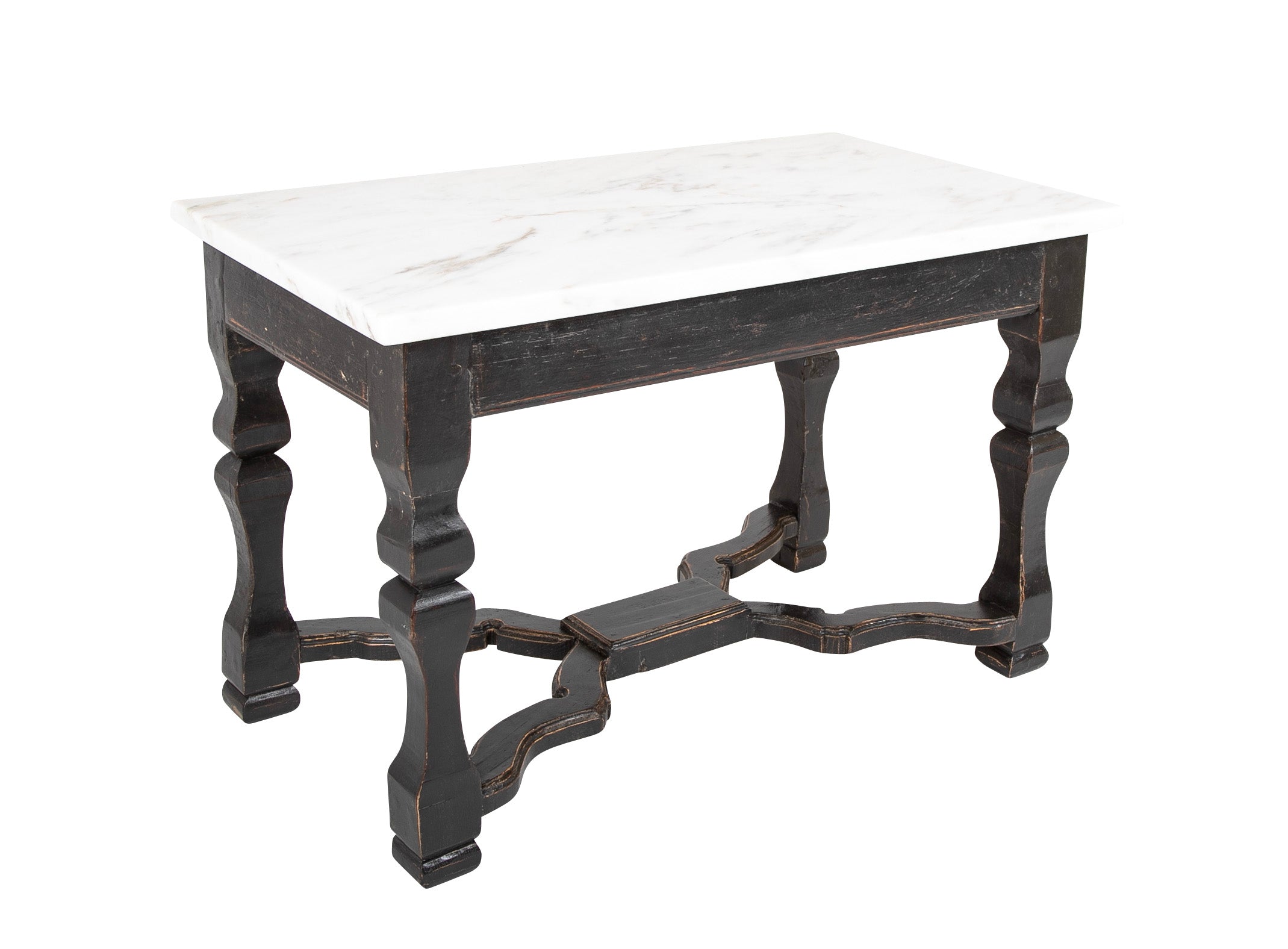 Center Table with Painted Baroque Style Base & Later Marble Top