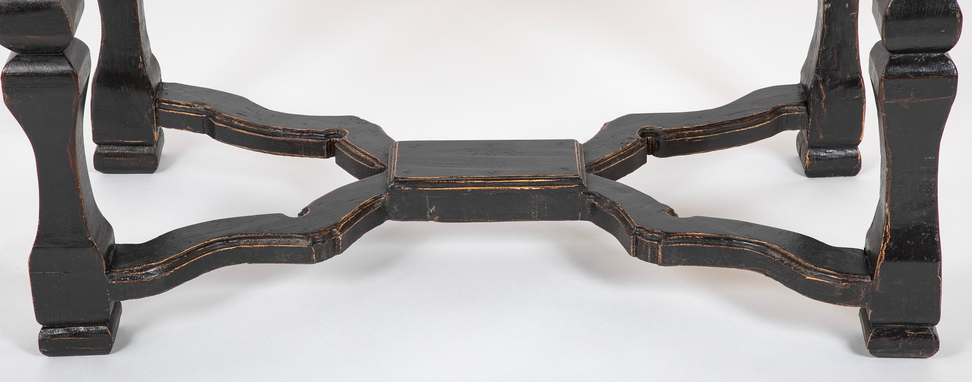 Center Table with Painted Baroque Style Base & Later Marble Top