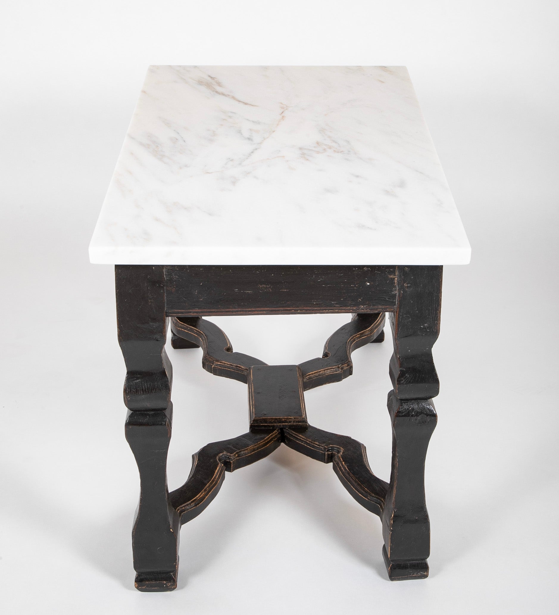 Center Table with Painted Baroque Style Base & Later Marble Top