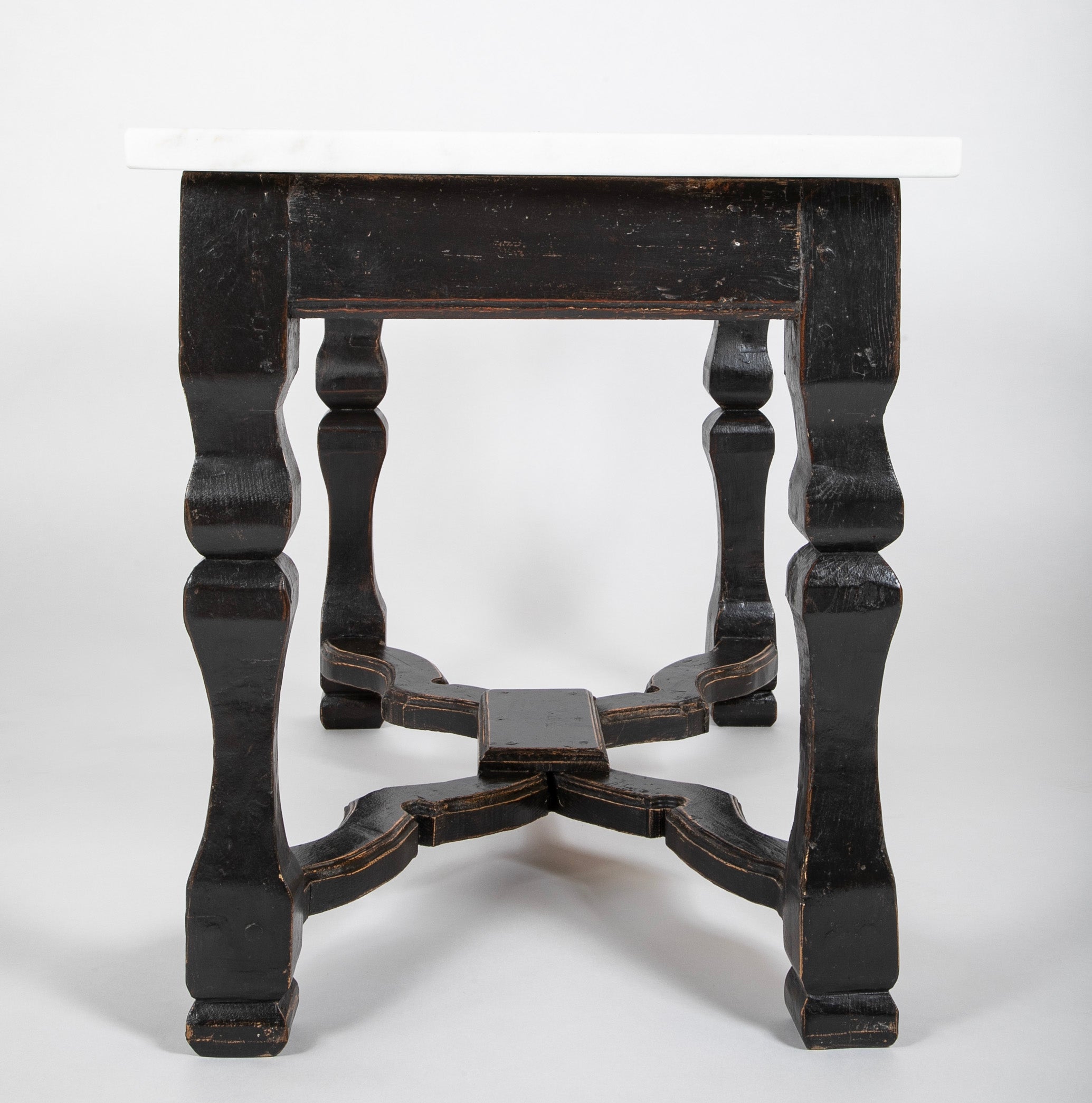 Center Table with Painted Baroque Style Base & Later Marble Top