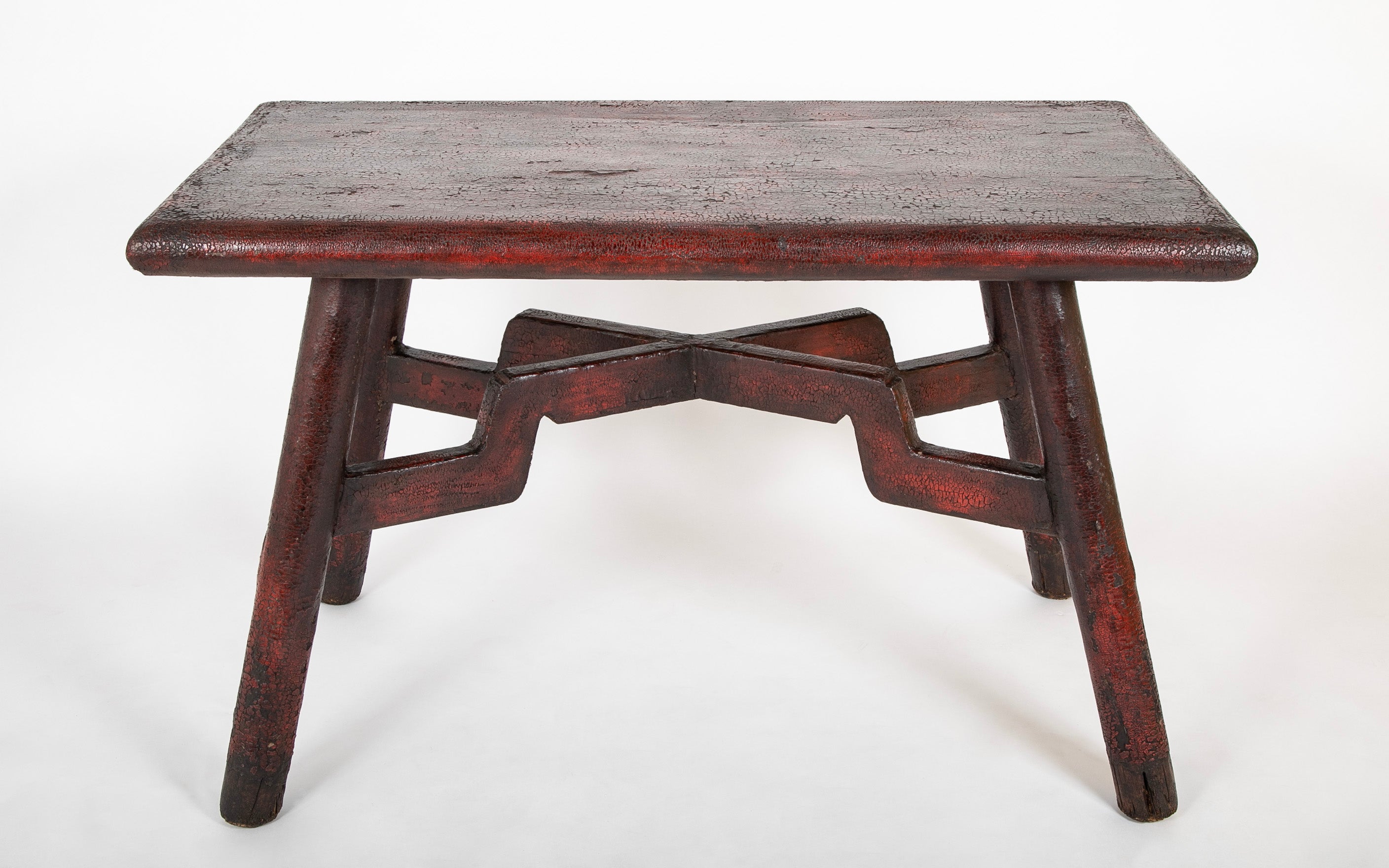 Early 20th Century Chinese Deep Red Painted Wood Table