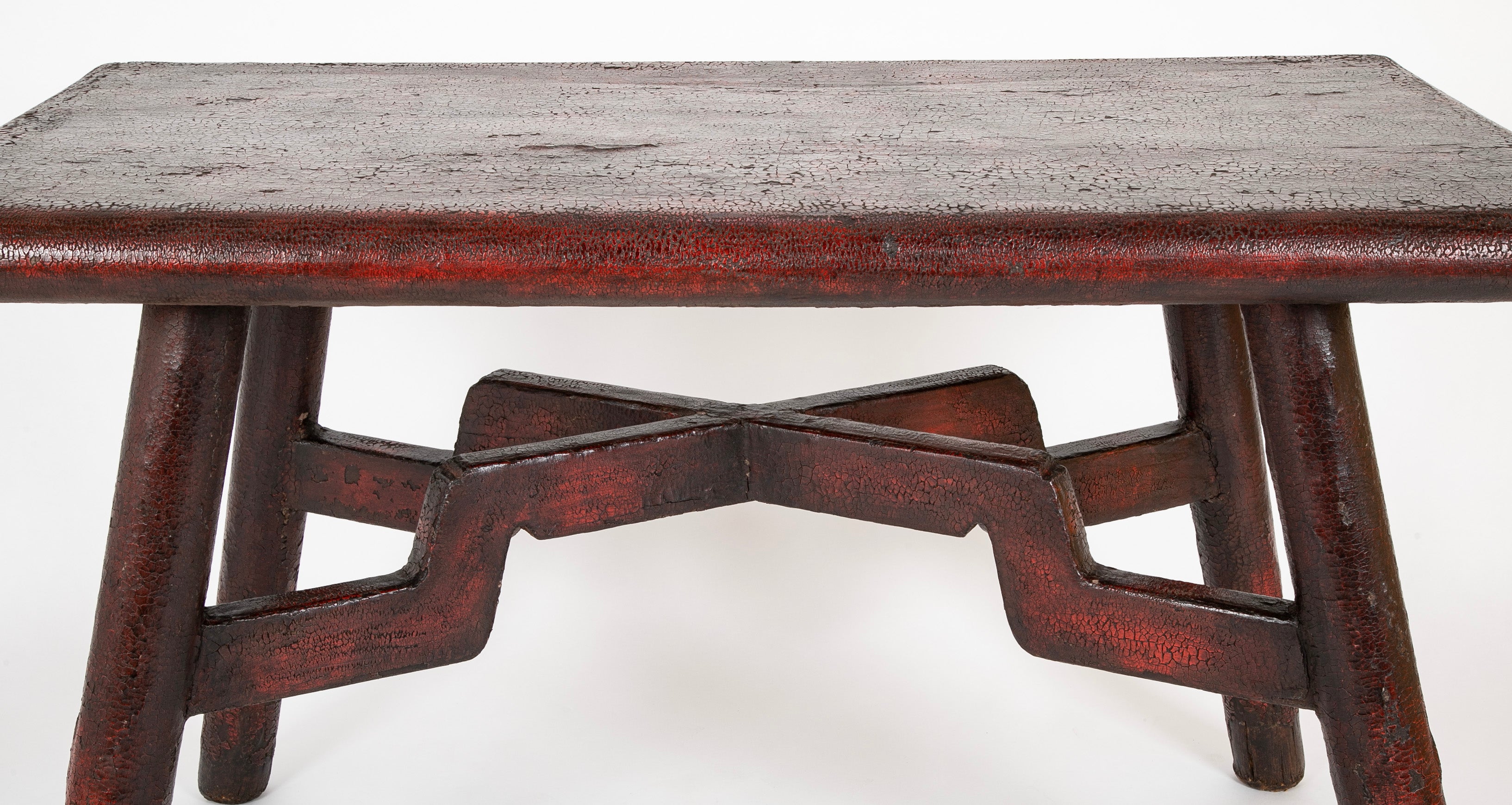 Early 20th Century Chinese Deep Red Painted Wood Table