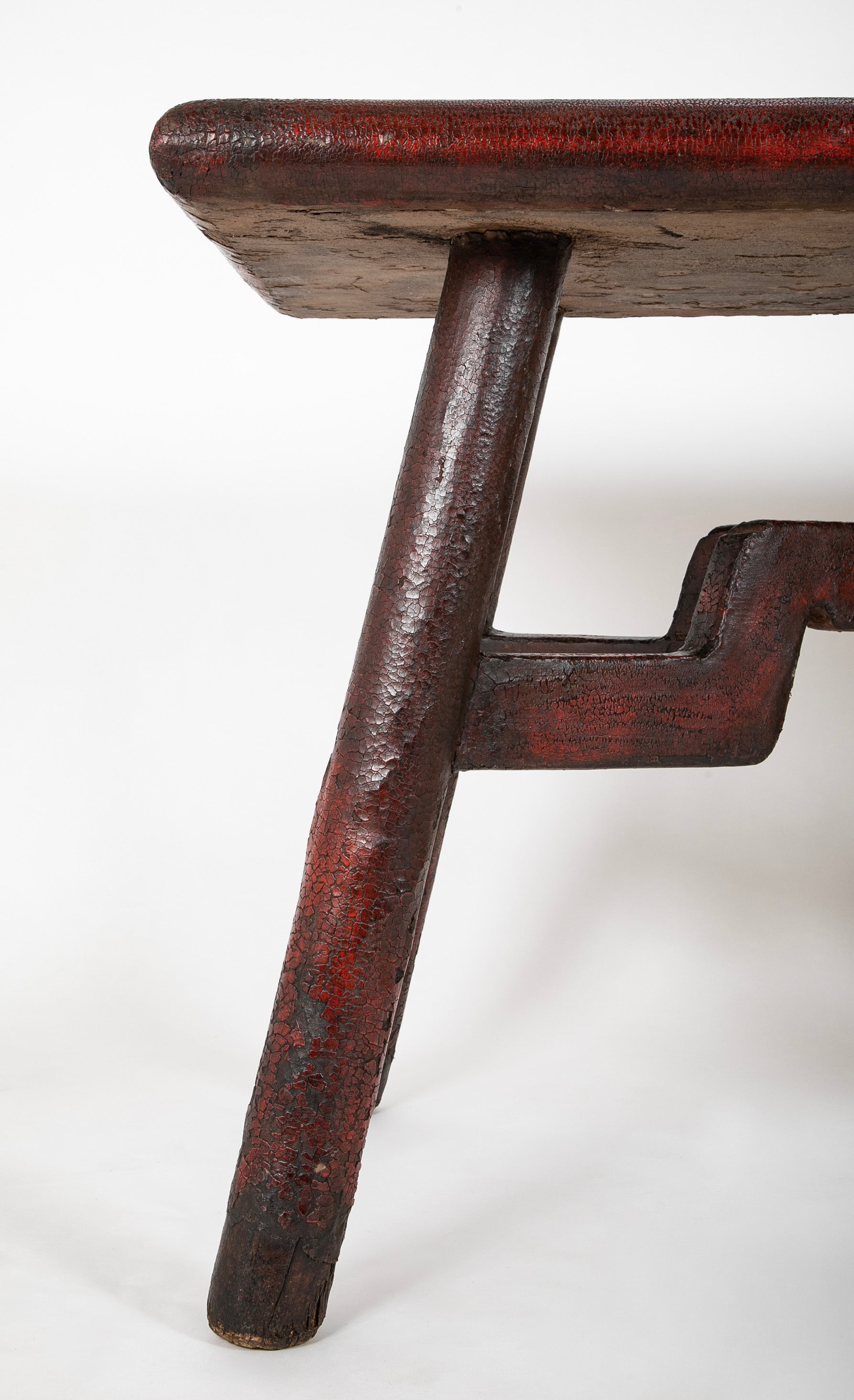 Early 20th Century Chinese Deep Red Painted Wood Table