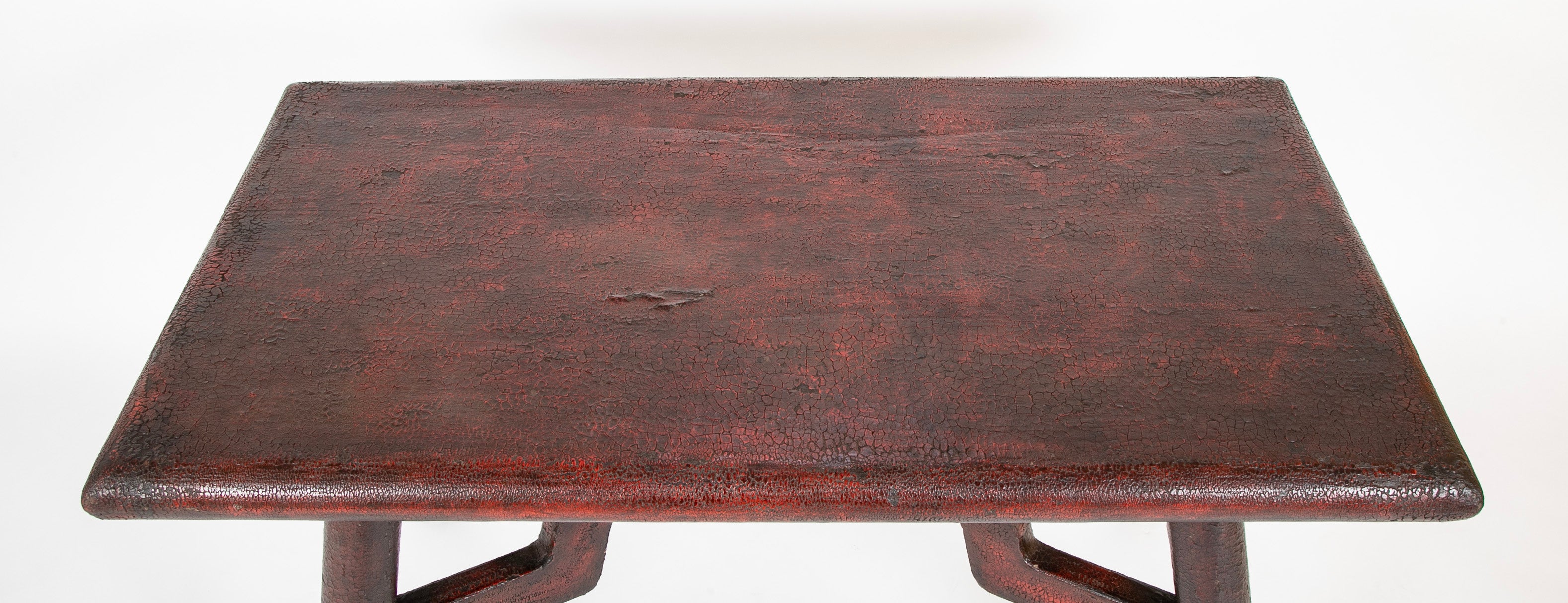 Early 20th Century Chinese Deep Red Painted Wood Table
