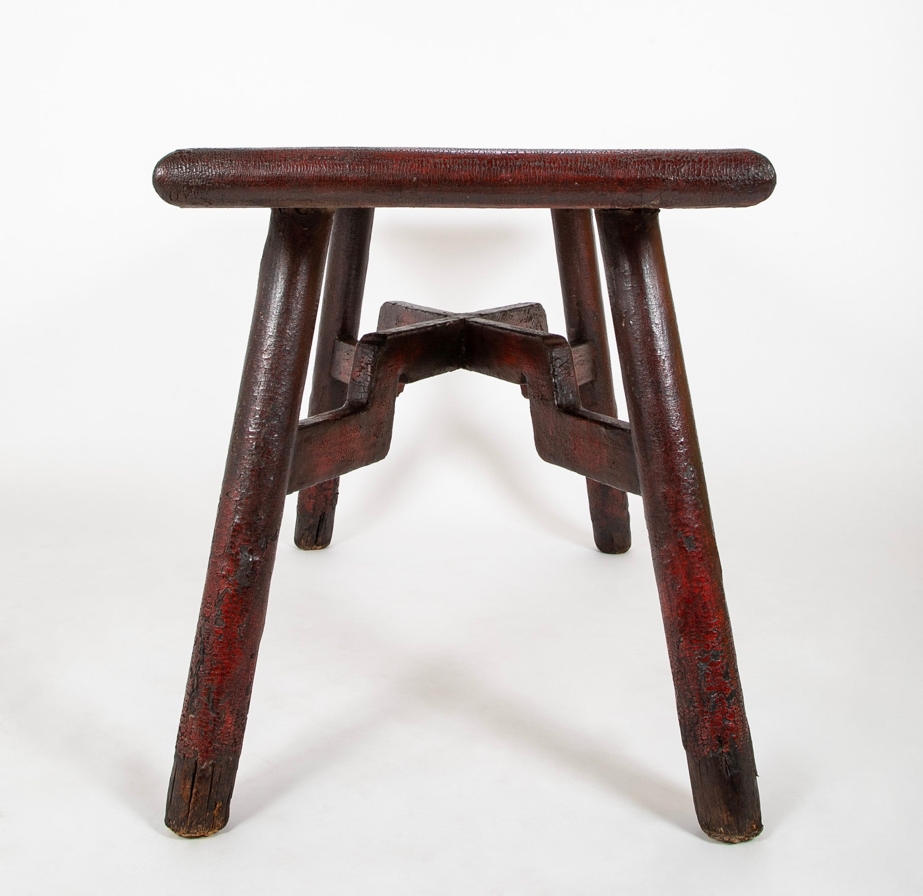 Early 20th Century Chinese Deep Red Painted Wood Table