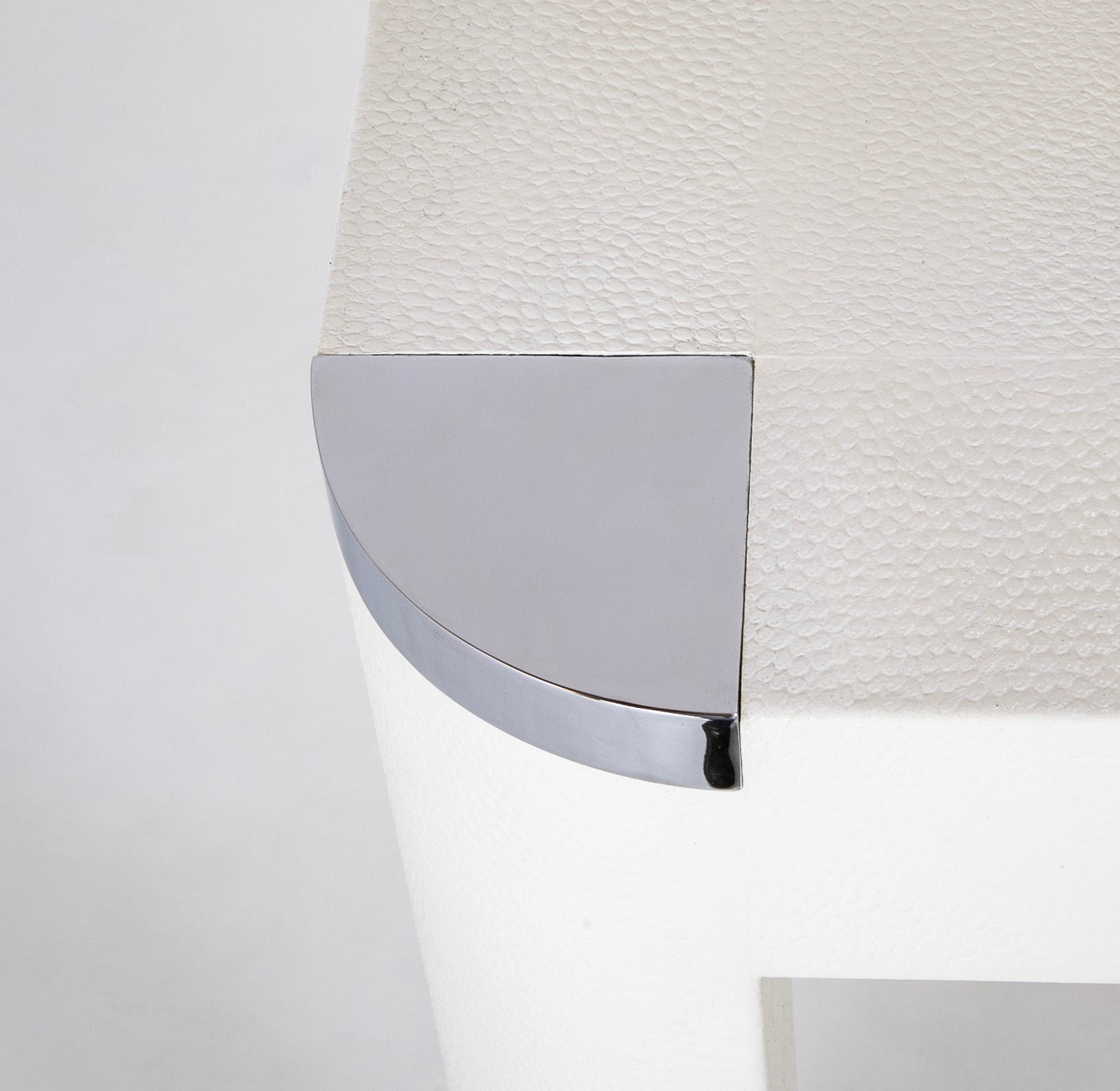 Michael de Santis White Leather & Chrome Games Table