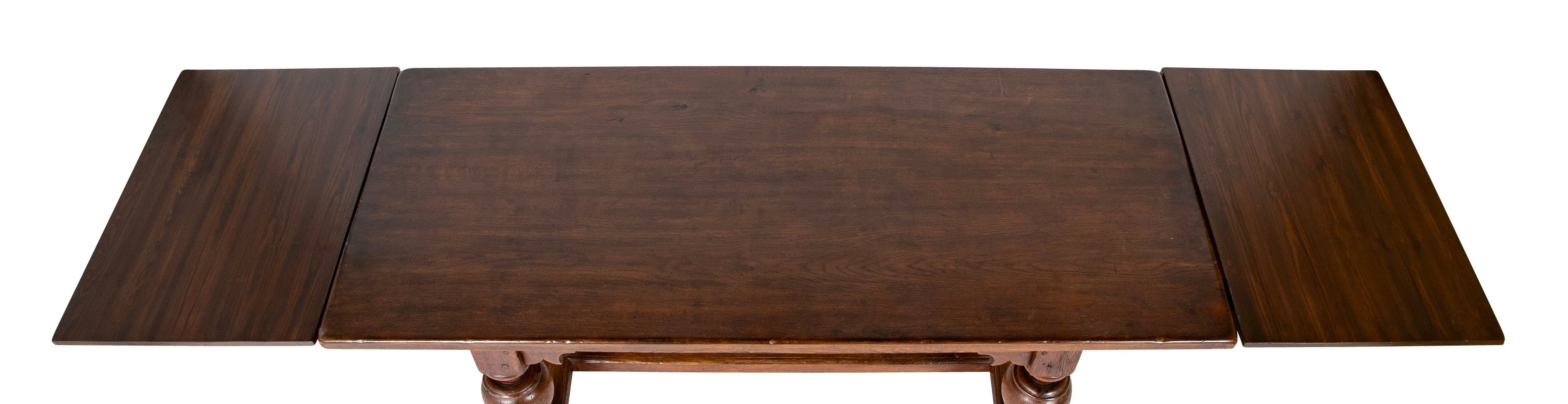 Danish Baroque Oak and Pine Table with Elaborate Formed Carved Legs