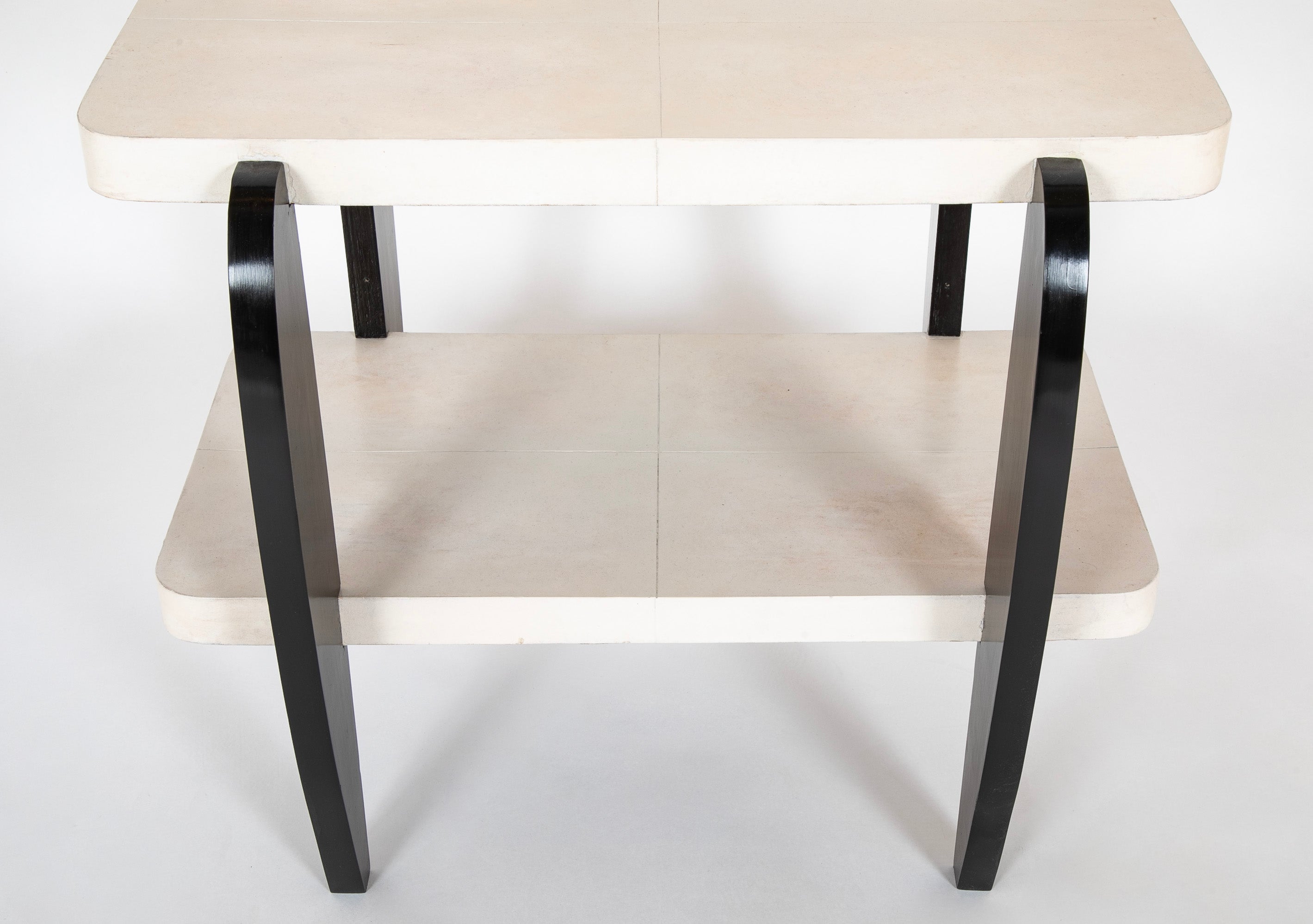 Italian Valzania Parchment 2 Tier Occasional Table