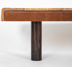A Roger Capron Coffee Table in Stained Wood with Ceramic Tile
