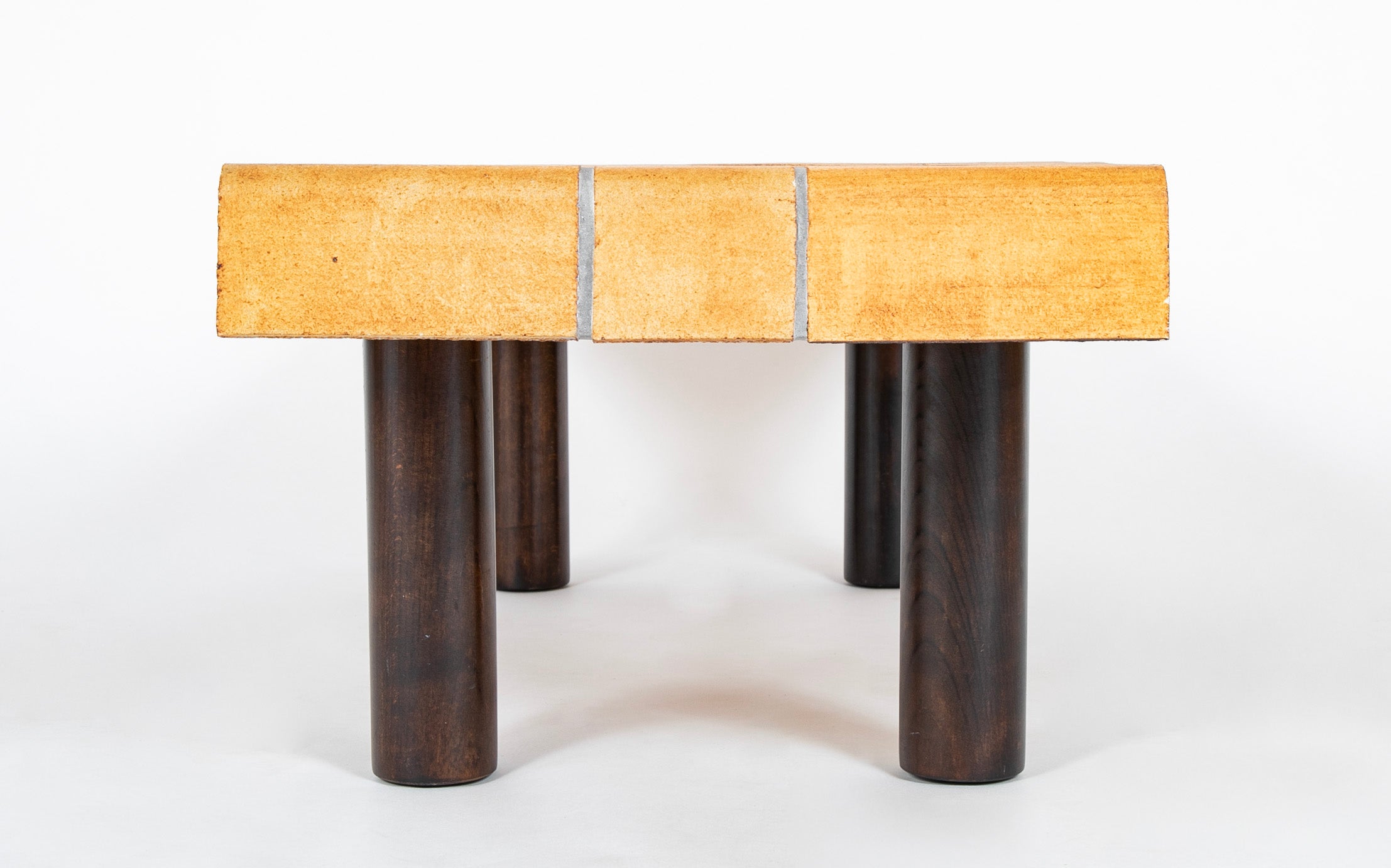 A Roger Capron Coffee Table in Stained Wood with Ceramic Tile