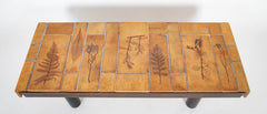 A Roger Capron Coffee Table in Stained Wood with Ceramic Tile